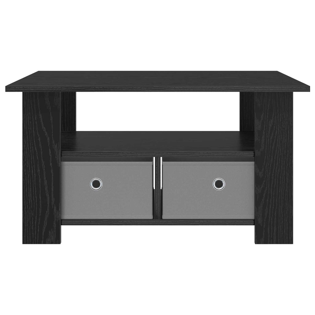 vidaXL Stolik kawowy z szufladą Czarny Dąb 77 x 55 x 42 cm