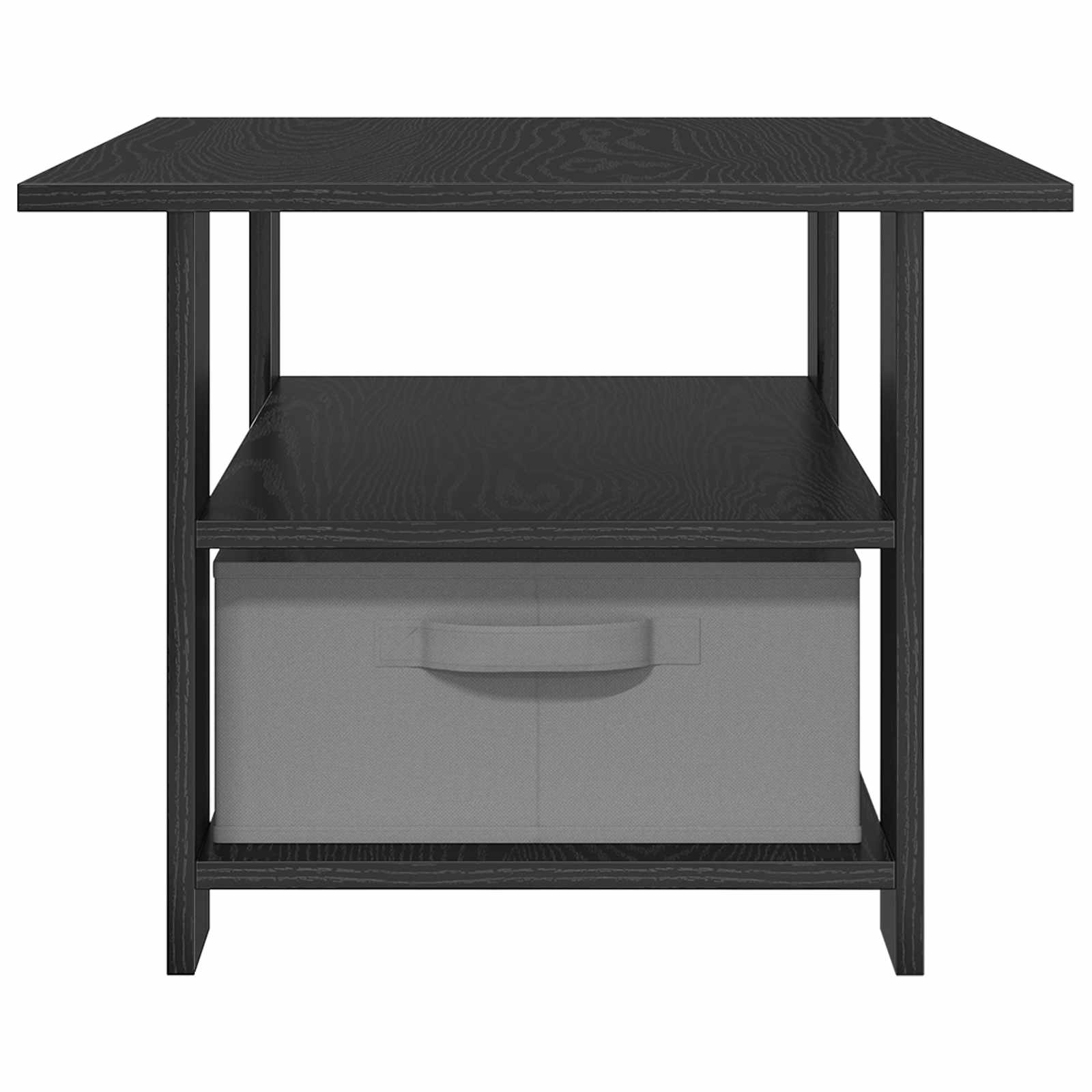 vidaXL Stolik kawowy z szufladą Czarny Dąb 77 x 55 x 42 cm