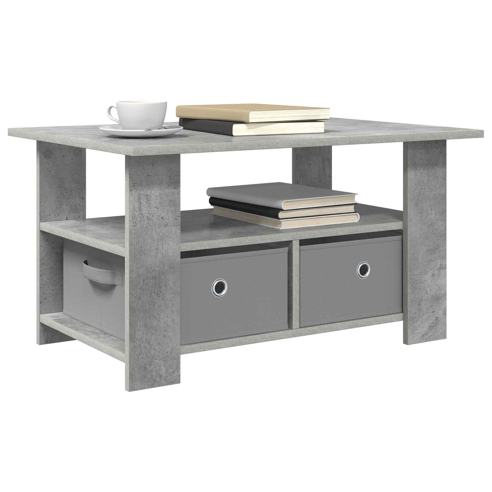 vidaXL Stolik kawowy z szufladą Betonowy szary 77 x 55 x 42 cm