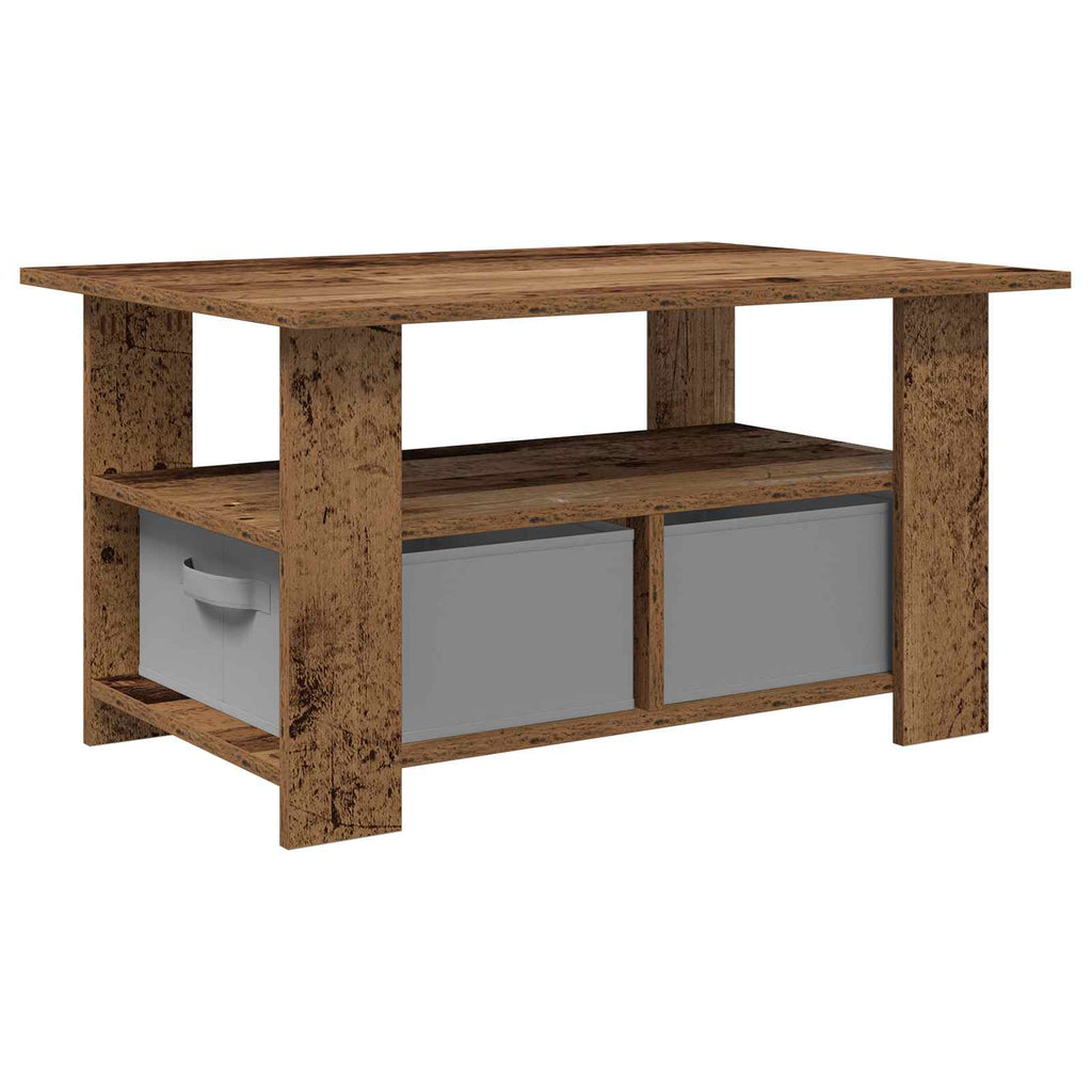 vidaXL Stolik kawowy z szufladą Stare drewno 77 x 55 x 42 cm