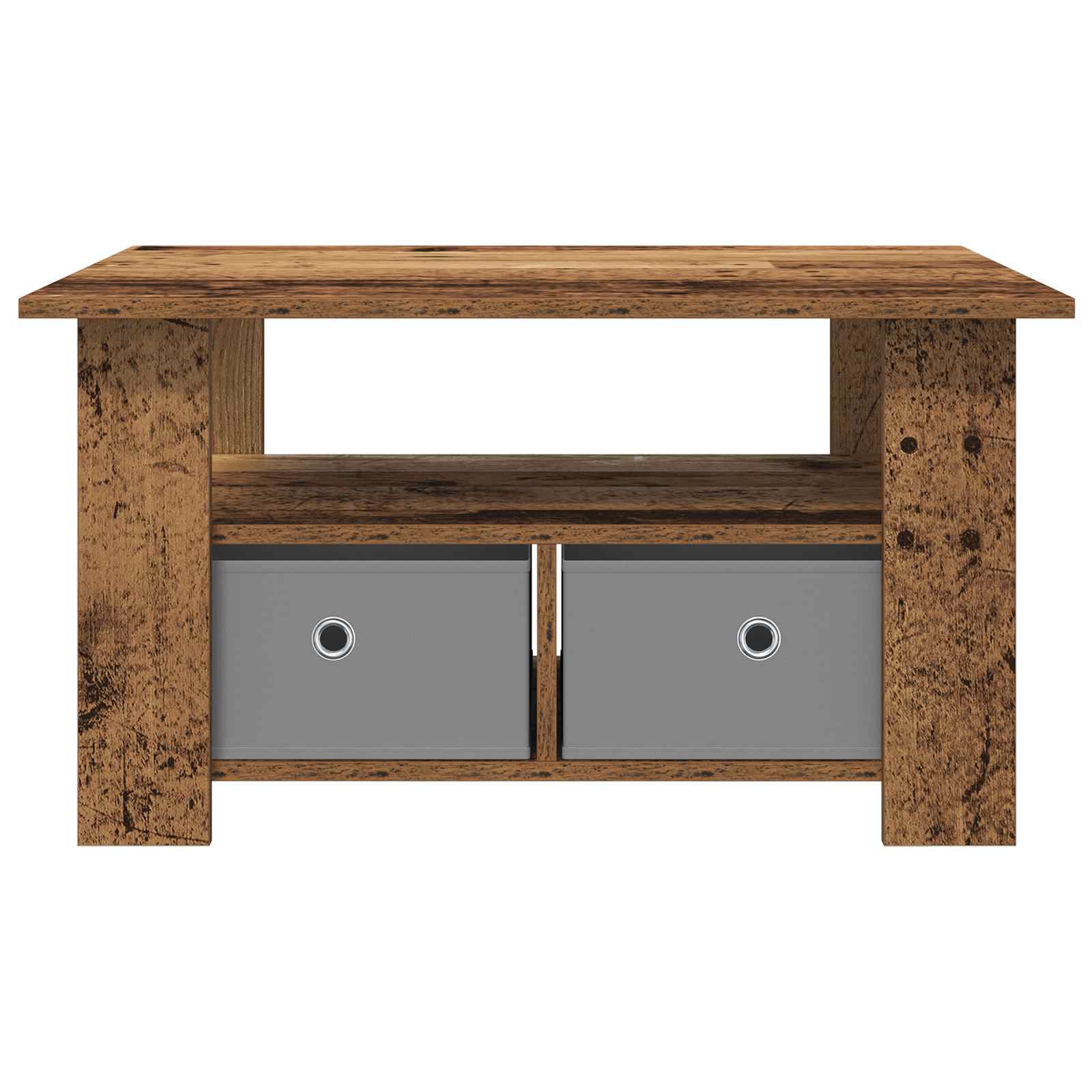 vidaXL Stolik kawowy z szufladą Stare drewno 77 x 55 x 42 cm