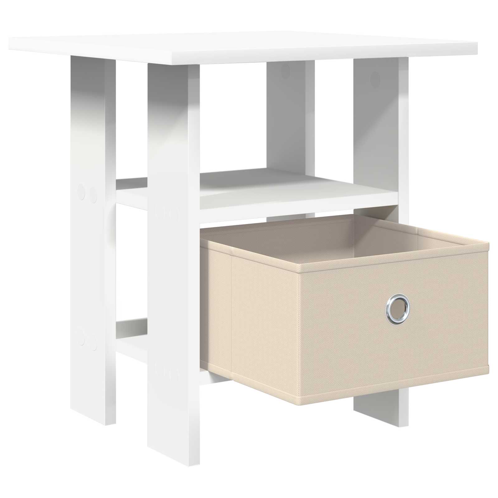 vidaXL Stolik nocny z szufladą 2 pcs Biały 41 x 40 x 45 cm
