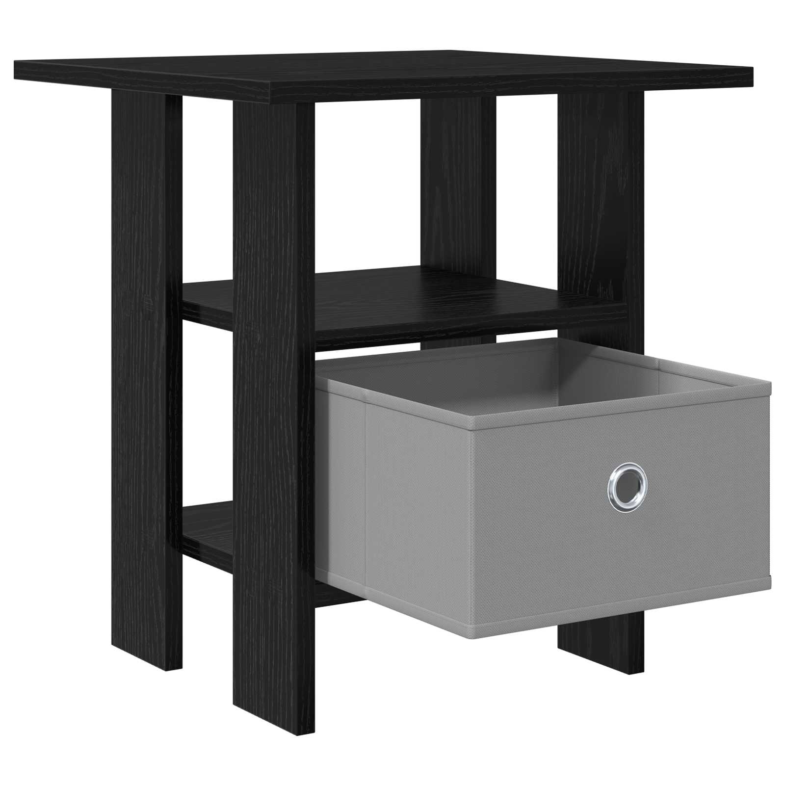 vidaXL Stolik nocny z szufladą 2 pcs Czarny Dąb 41 x 40 x 45 cm