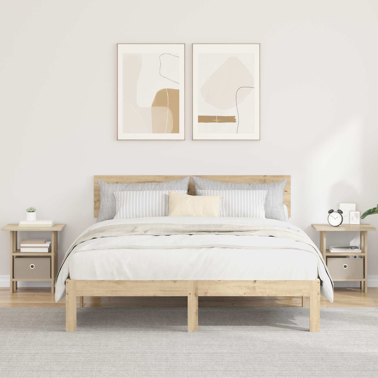 vidaXL Stolik nocny z szufladą 2 pcs Dąb Sonoma 41 x 40 x 45 cm