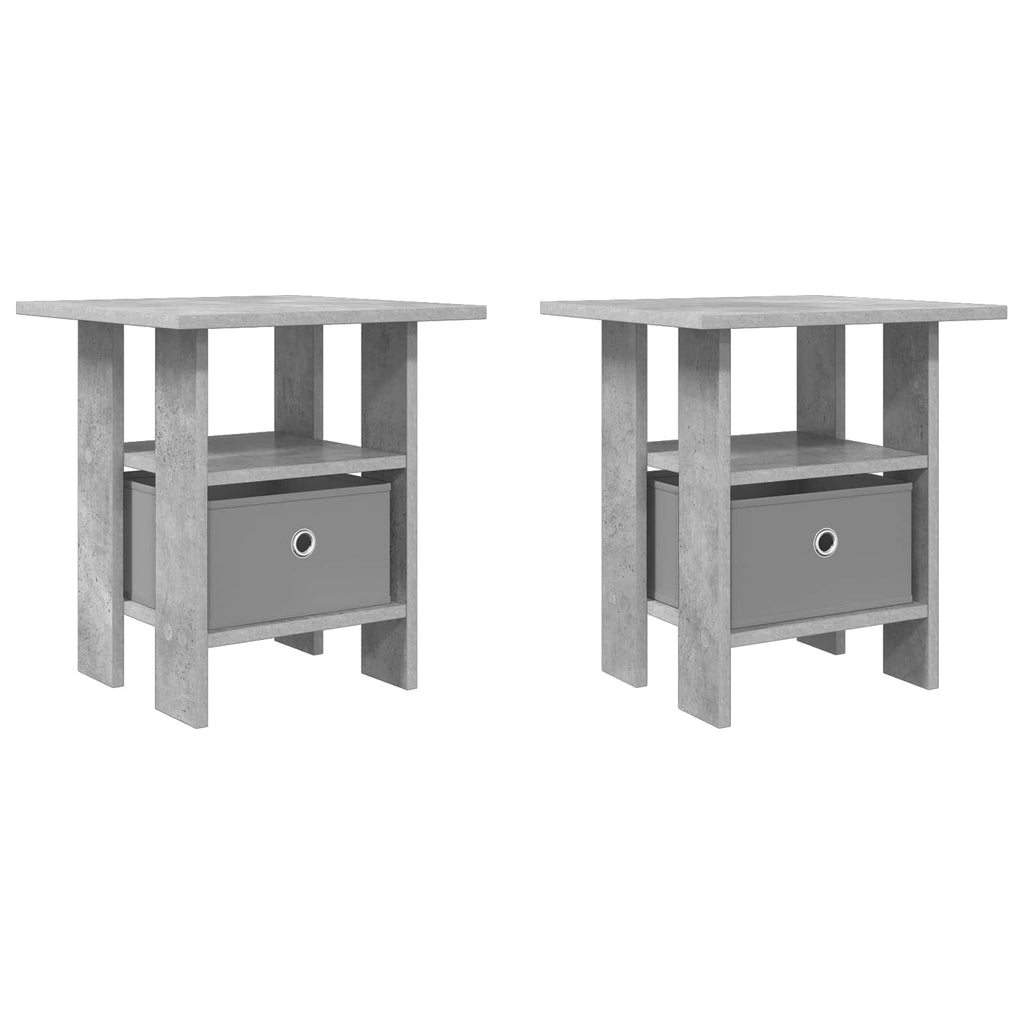 vidaXL Stolik nocny z szufladą 2 pcs Betonowy szary 41 x 40 x 45 cm