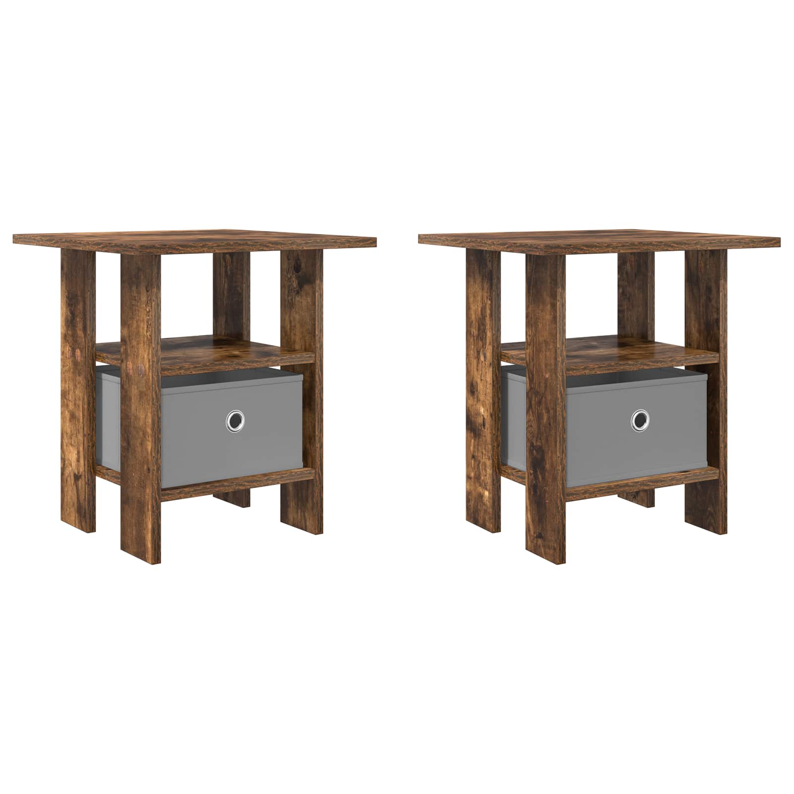 vidaXL Stolik nocny z szufladą 2 pcs Dąb wędzony 41 x 40 x 45 cm
