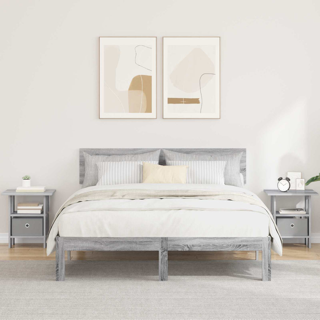 vidaXL Stolik nocny z szufladą 2 pcs Szary Sonoma 41 x 40 x 45 cm