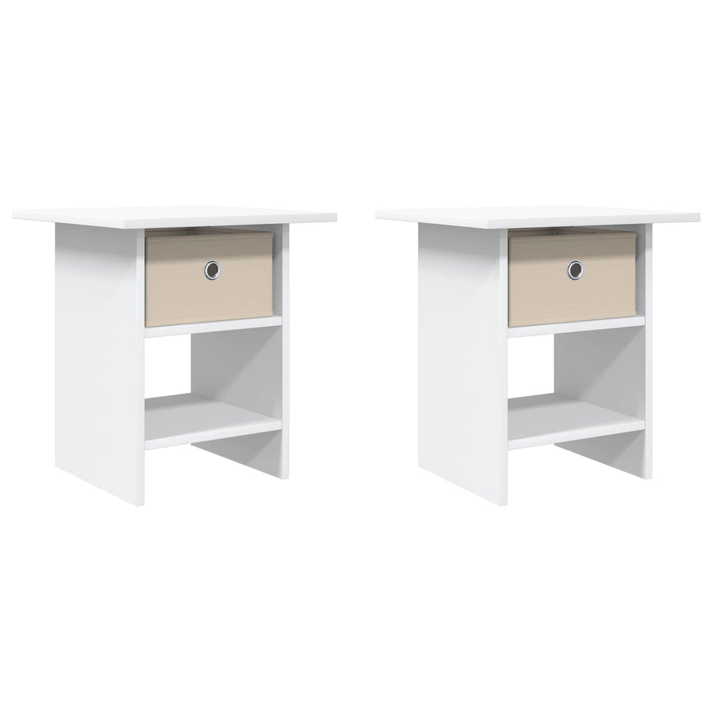 vidaXL Stolik nocny z szufladą 2 pcs Biały 41 x 40 x 45 cm