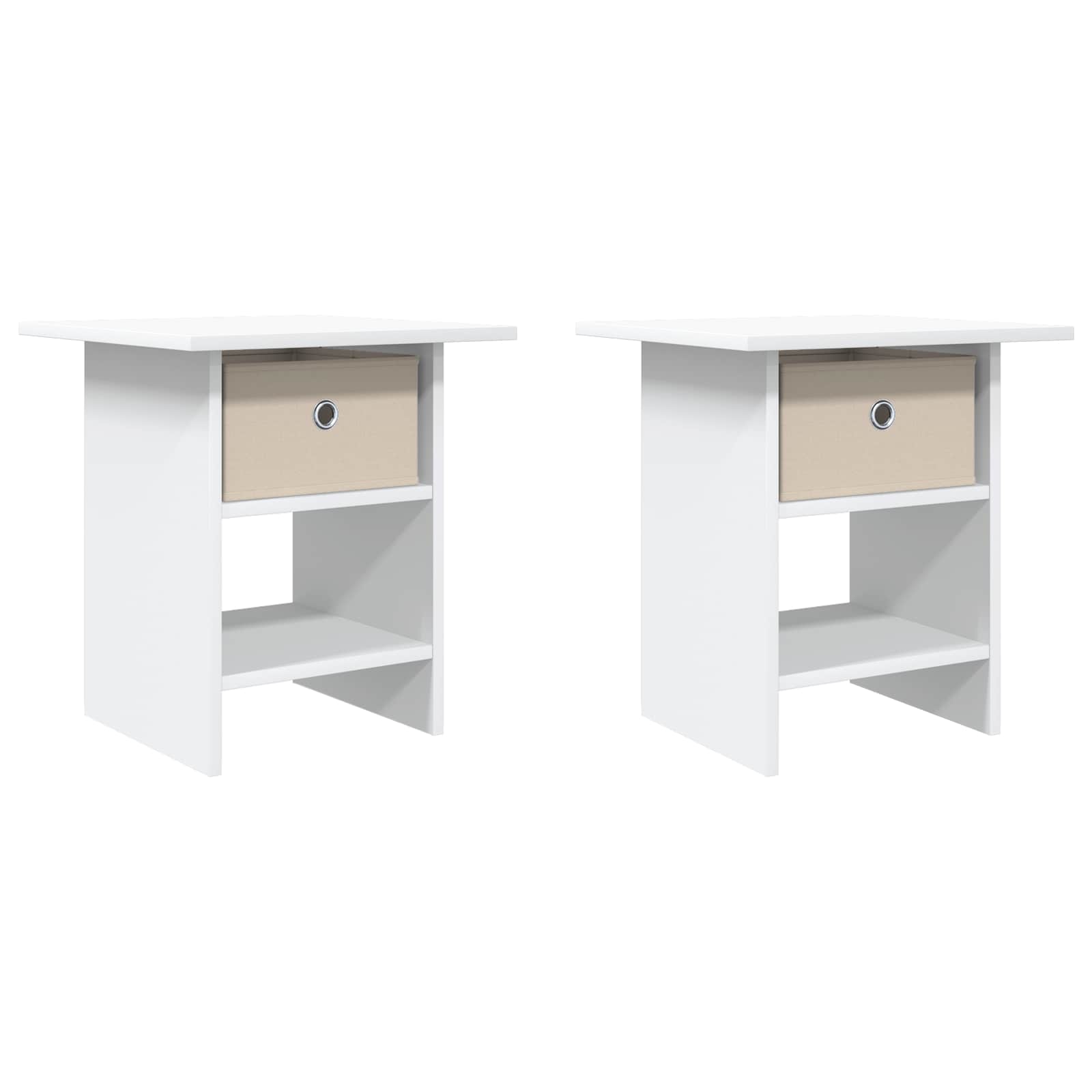 vidaXL Stolik nocny z szufladą 2 pcs Biały 41 x 40 x 45 cm