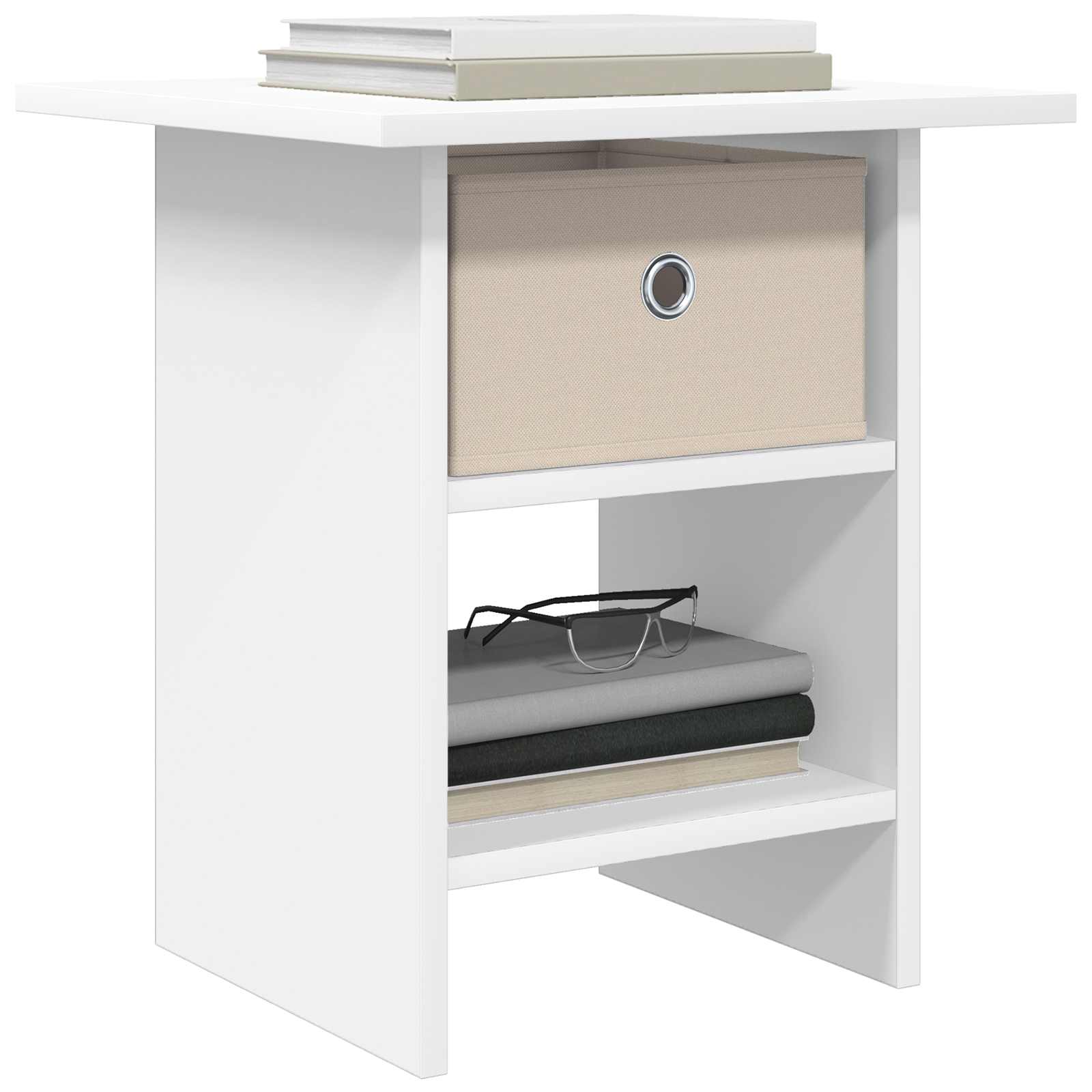 vidaXL Stolik nocny z szufladą 2 pcs Biały 41 x 40 x 45 cm