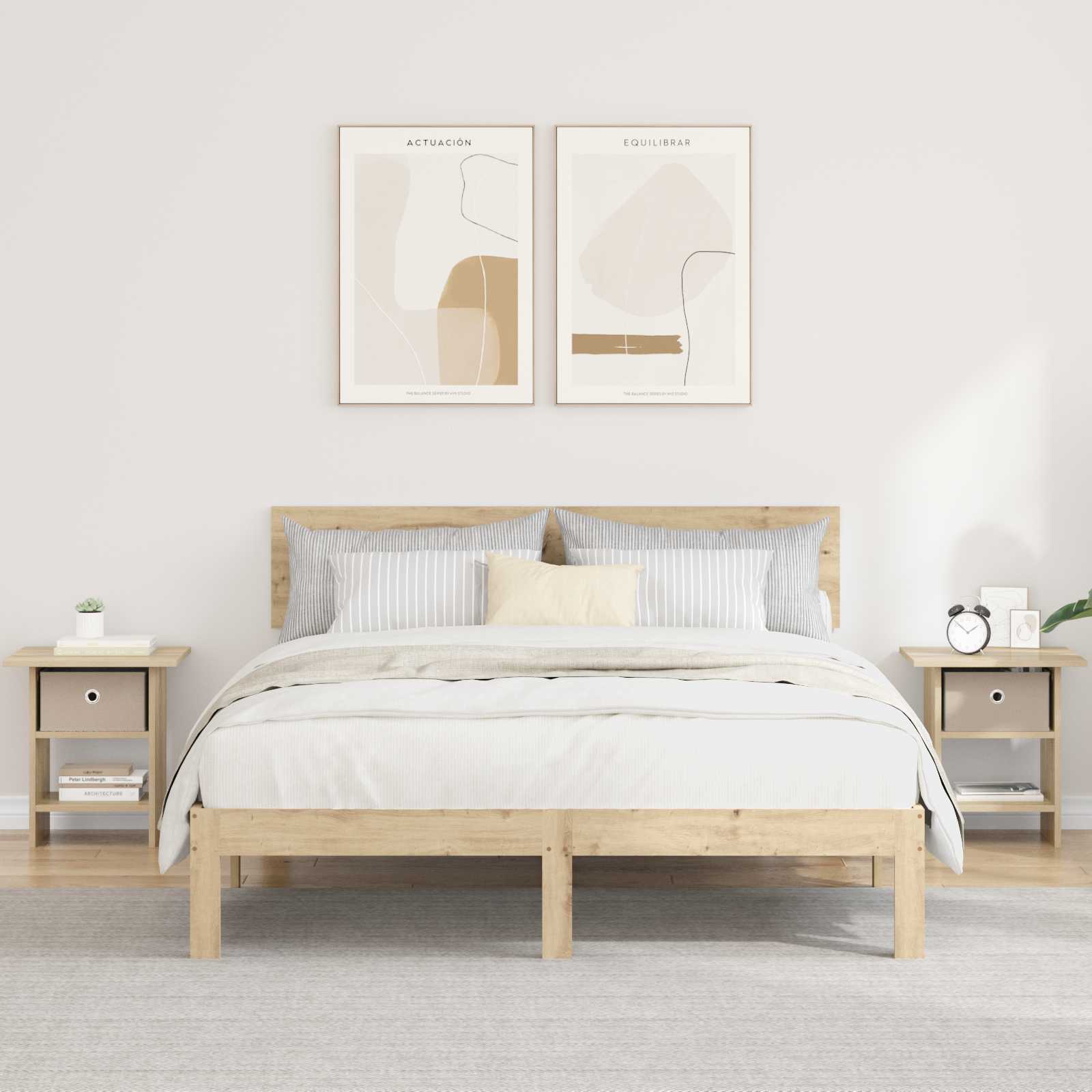 vidaXL Stolik nocny z szufladą 2 pcs Dąb Sonoma 41 x 40 x 45 cm
