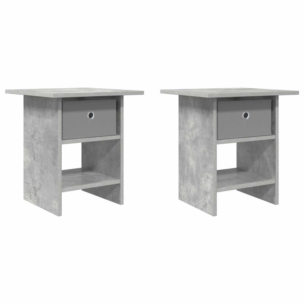 vidaXL Stolik nocny z szufladą 2 pcs Betonowy szary 41 x 40 x 45 cm