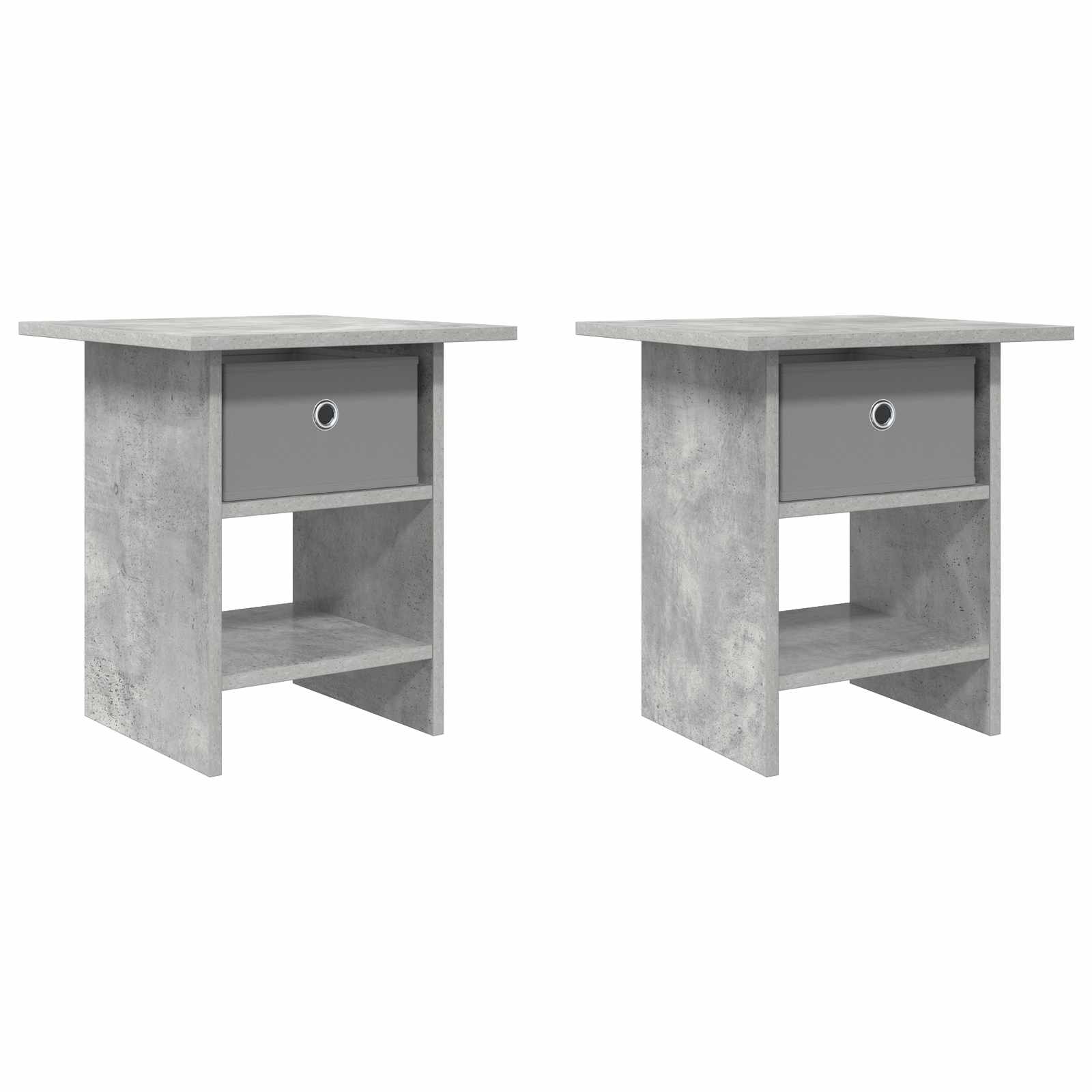 vidaXL Stolik nocny z szufladą 2 pcs Betonowy szary 41 x 40 x 45 cm