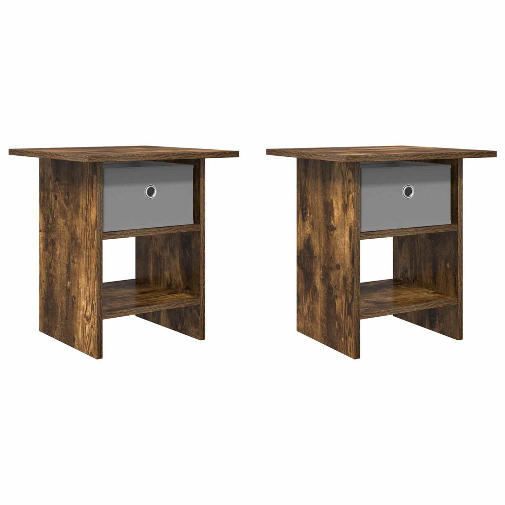 vidaXL Stolik nocny z szufladą 2 pcs Dąb wędzony 41 x 40 x 45 cm