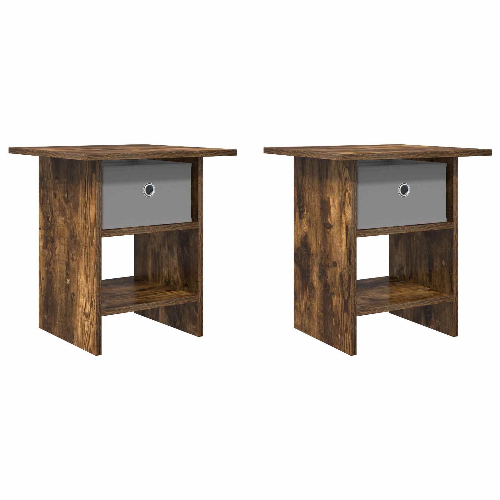 vidaXL Stolik nocny z szufladą 2 pcs Dąb wędzony 41 x 40 x 45 cm