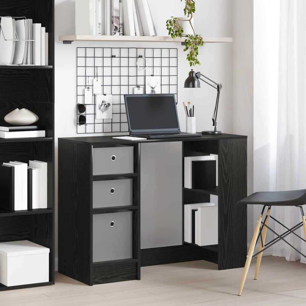 vidaXL Biurko Czarny Dąb 100 x 40 x 75 cm Materiał drewnopochodny