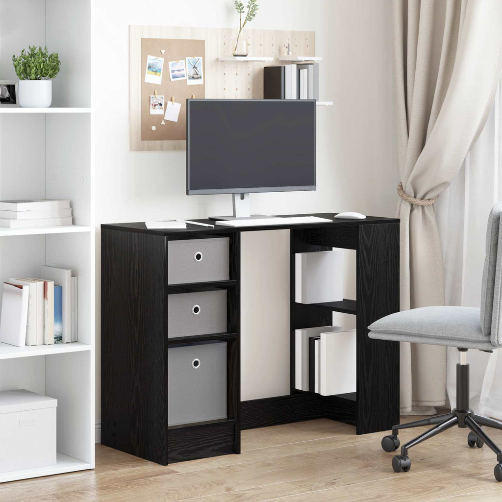 vidaXL Biurko Czarny Dąb 100 x 40 x 75 cm Materiał drewnopochodny