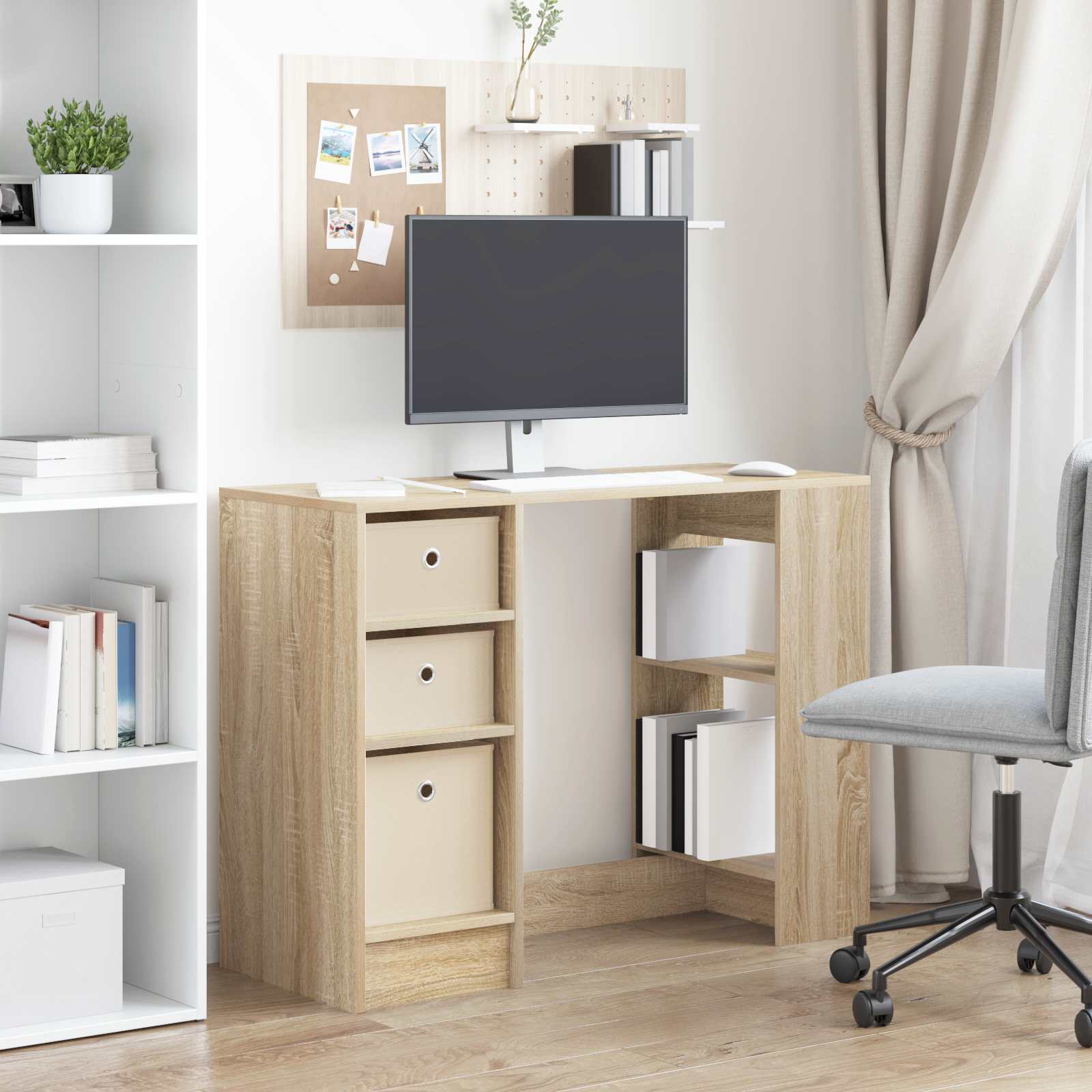vidaXL Biurko Dąb Sonoma 100 x 40 x 75 cm Materiał drewnopochodny