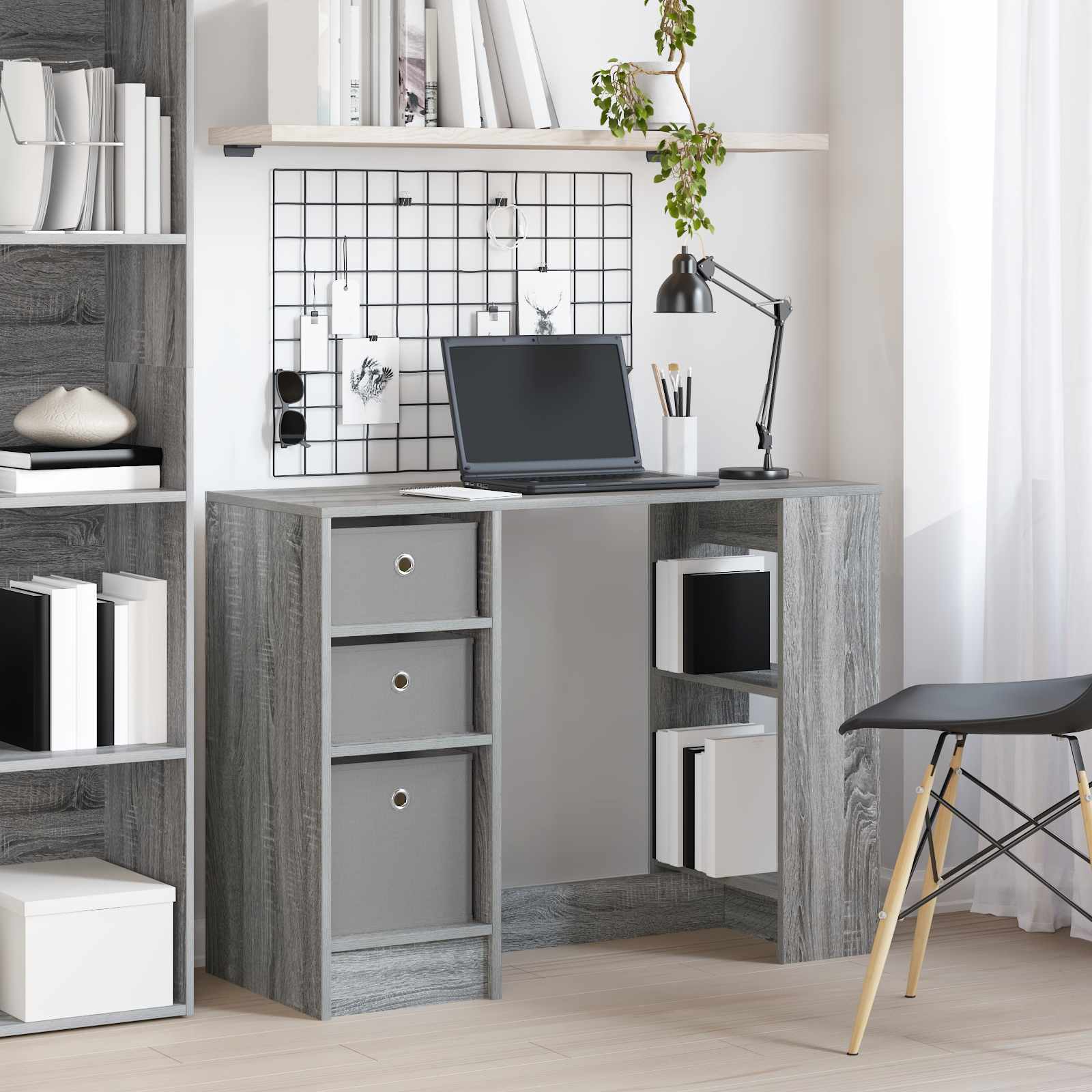 vidaXL Biurko Szary Sonoma 100 x 40 x 75 cm Materiał drewnopochodny