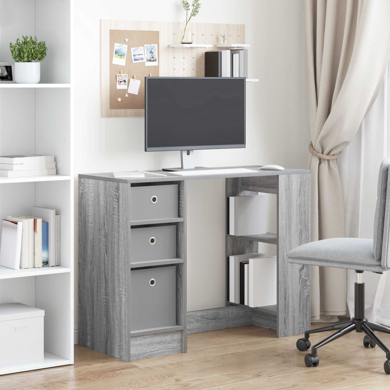 vidaXL Biurko Szary Sonoma 100 x 40 x 75 cm Materiał drewnopochodny