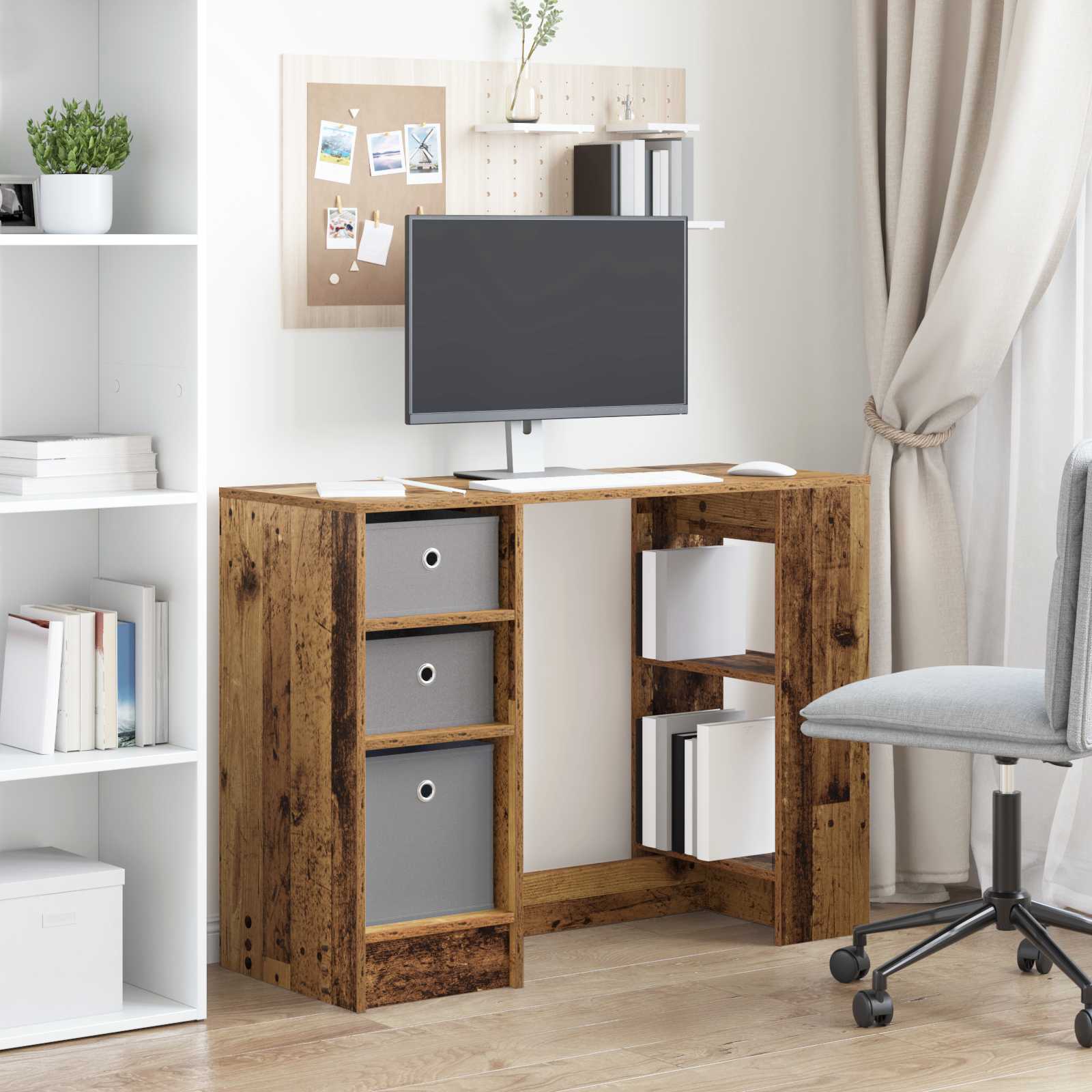 vidaXL Biurko Stare drewno 100 x 40 x 75 cm Materiał drewnopochodny