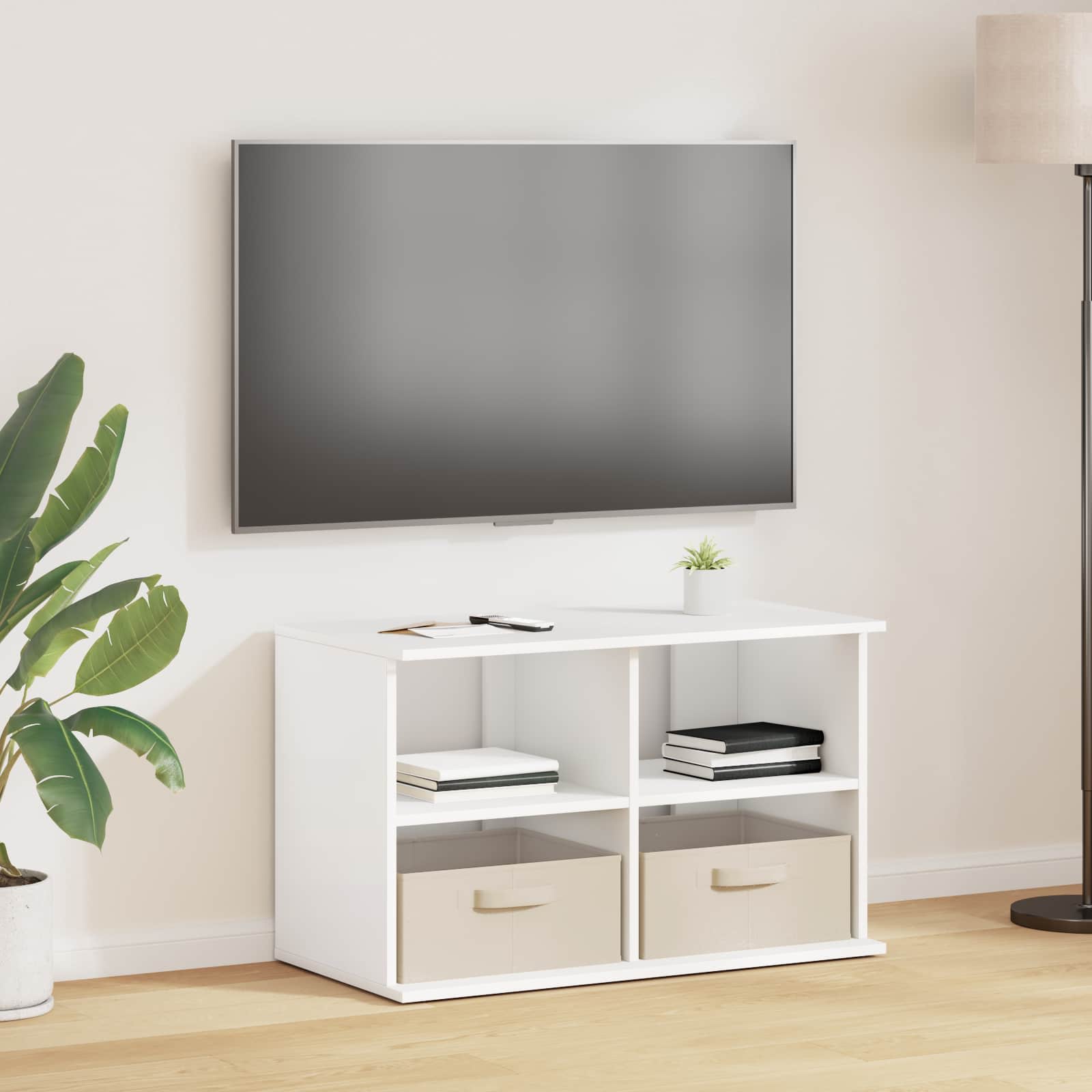 vidaXL Stojak na telewizor z szufladą Biały 79 x 40 x 48 cm