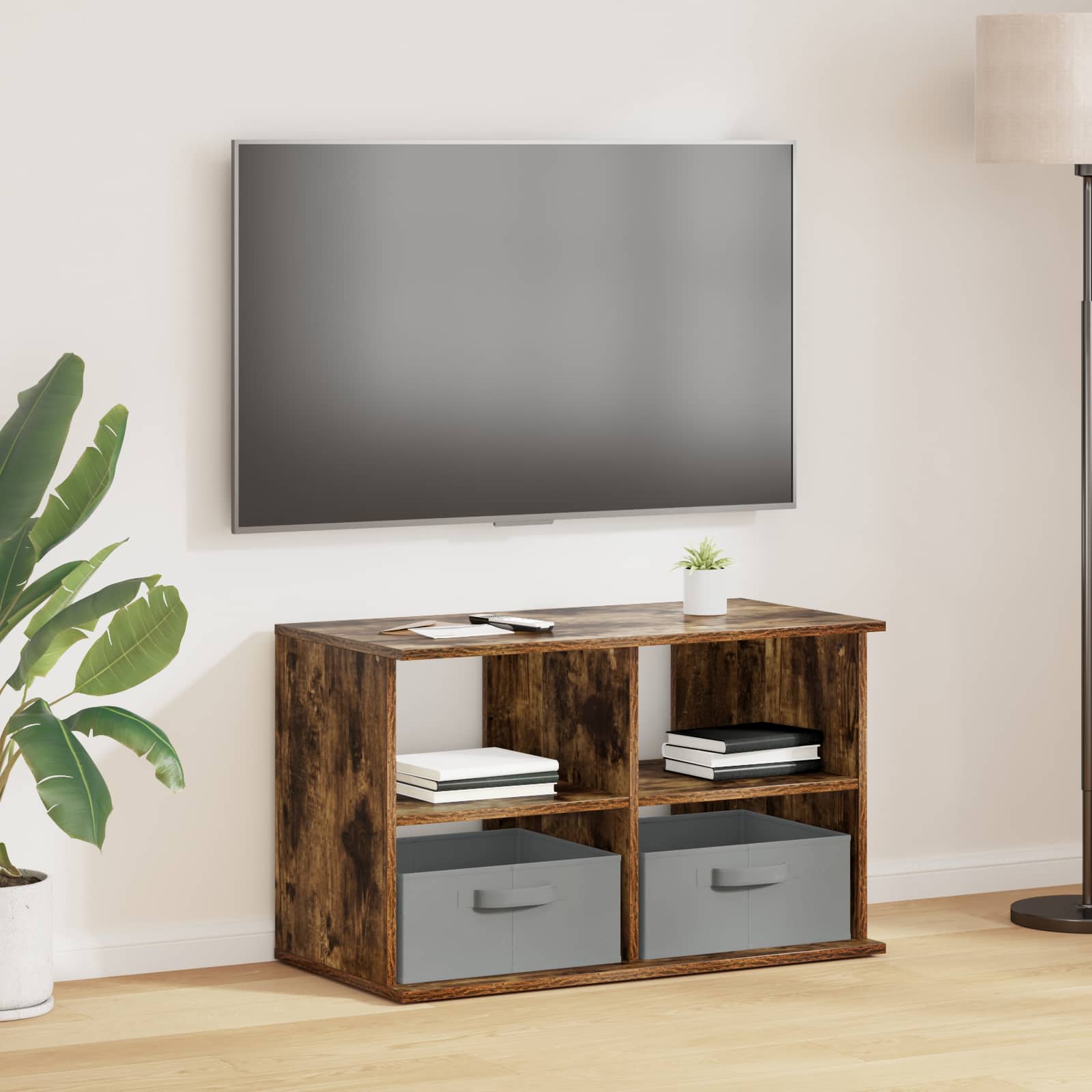 vidaXL Stojak na telewizor z szufladą Dąb wędzony 79 x 40 x 48 cm