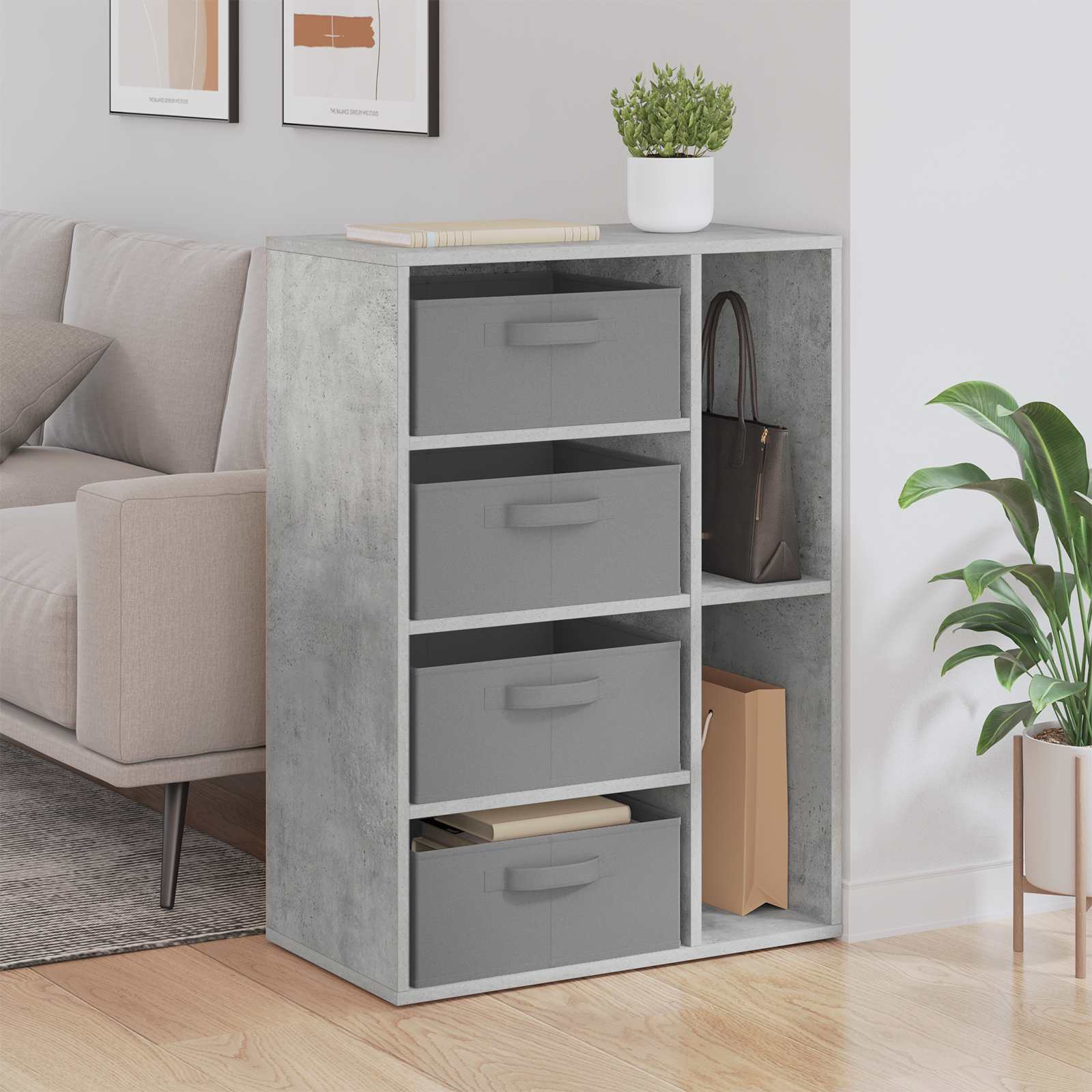 vidaXL Bufet Betonowy szary 60 x 33,5 x 84 cm