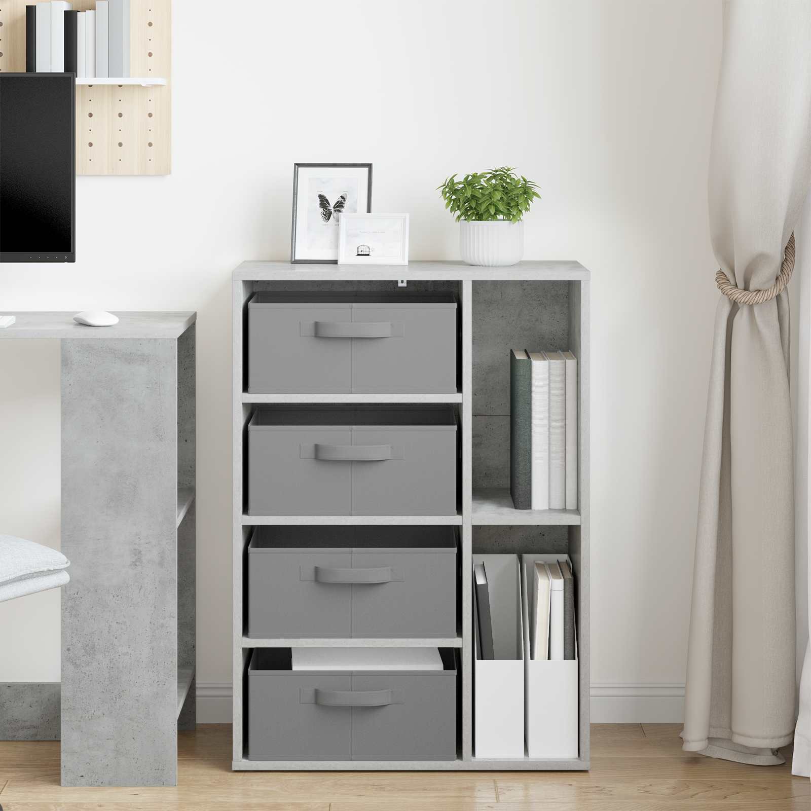 vidaXL Bufet Betonowy szary 60 x 33,5 x 84 cm