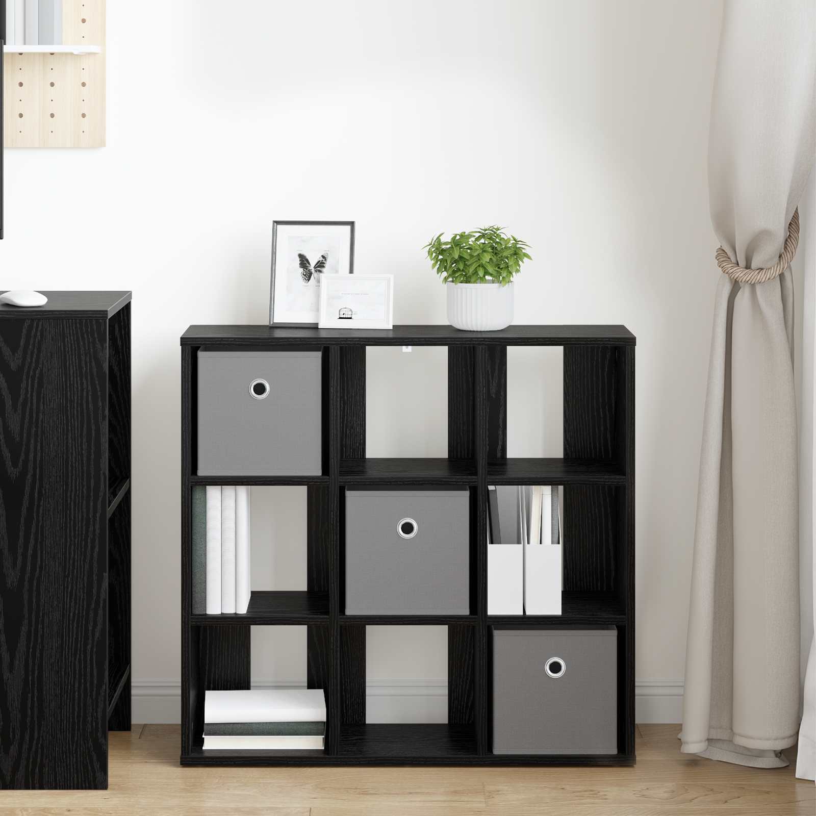 vidaXL Bufet z szufladą Czarny Dąb 73,5 x 24 x 69,5 cm