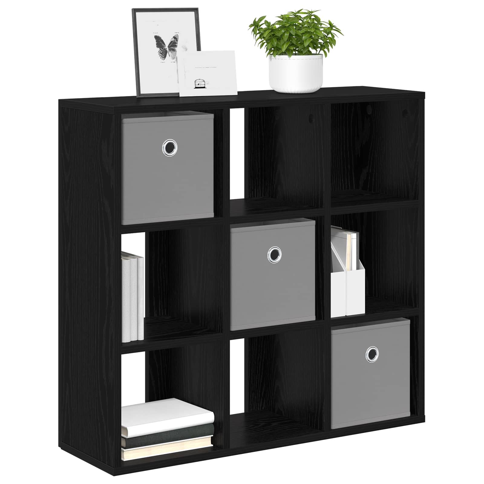 vidaXL Bufet z szufladą Czarny Dąb 73,5 x 24 x 69,5 cm