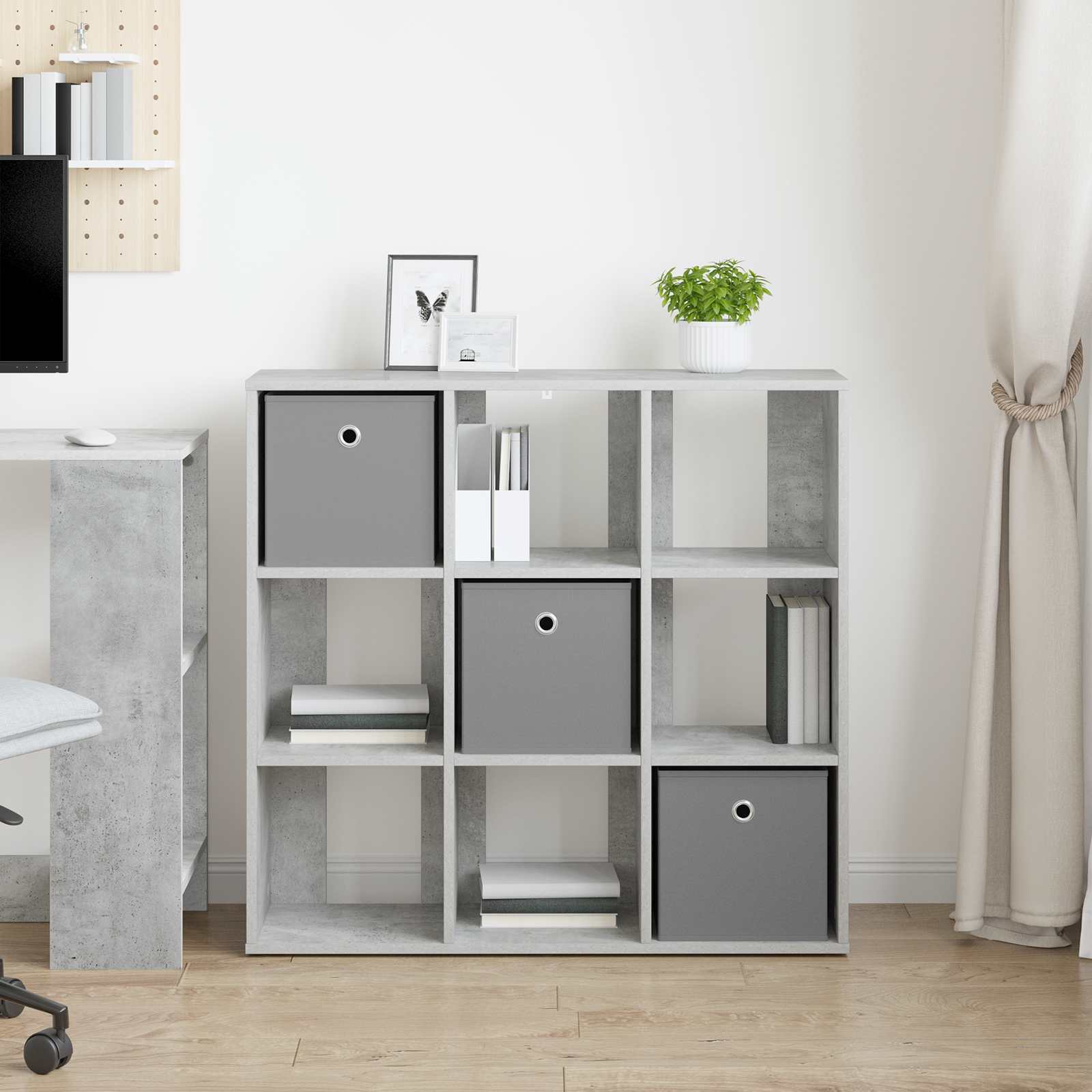 vidaXL Bufet z szufladą Betonowy szary 88,5 x 29 x 84,5 cm