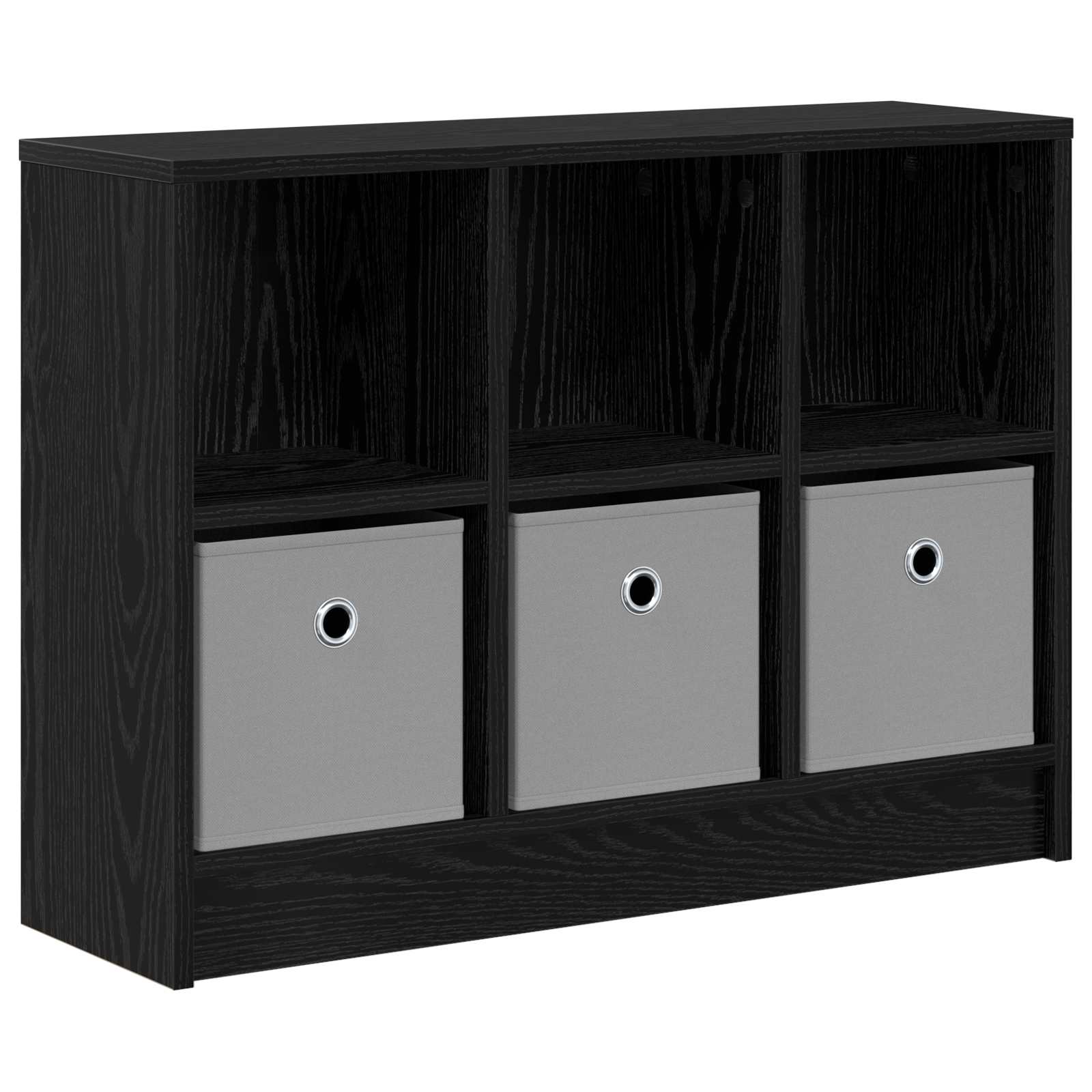 vidaXL Bufet z szufladą Czarny Dąb 73,5 x 22,5 x 53,5 cm