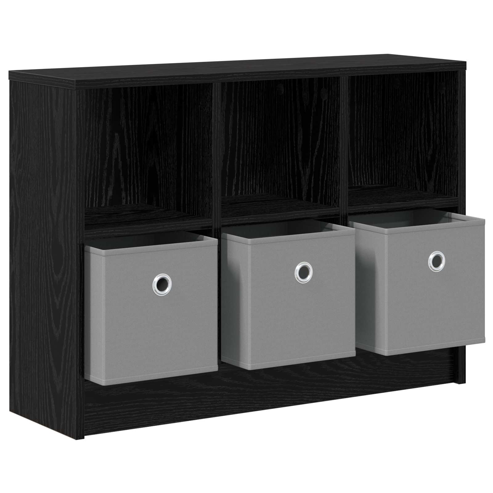 vidaXL Bufet z szufladą Czarny Dąb 73,5 x 22,5 x 53,5 cm
