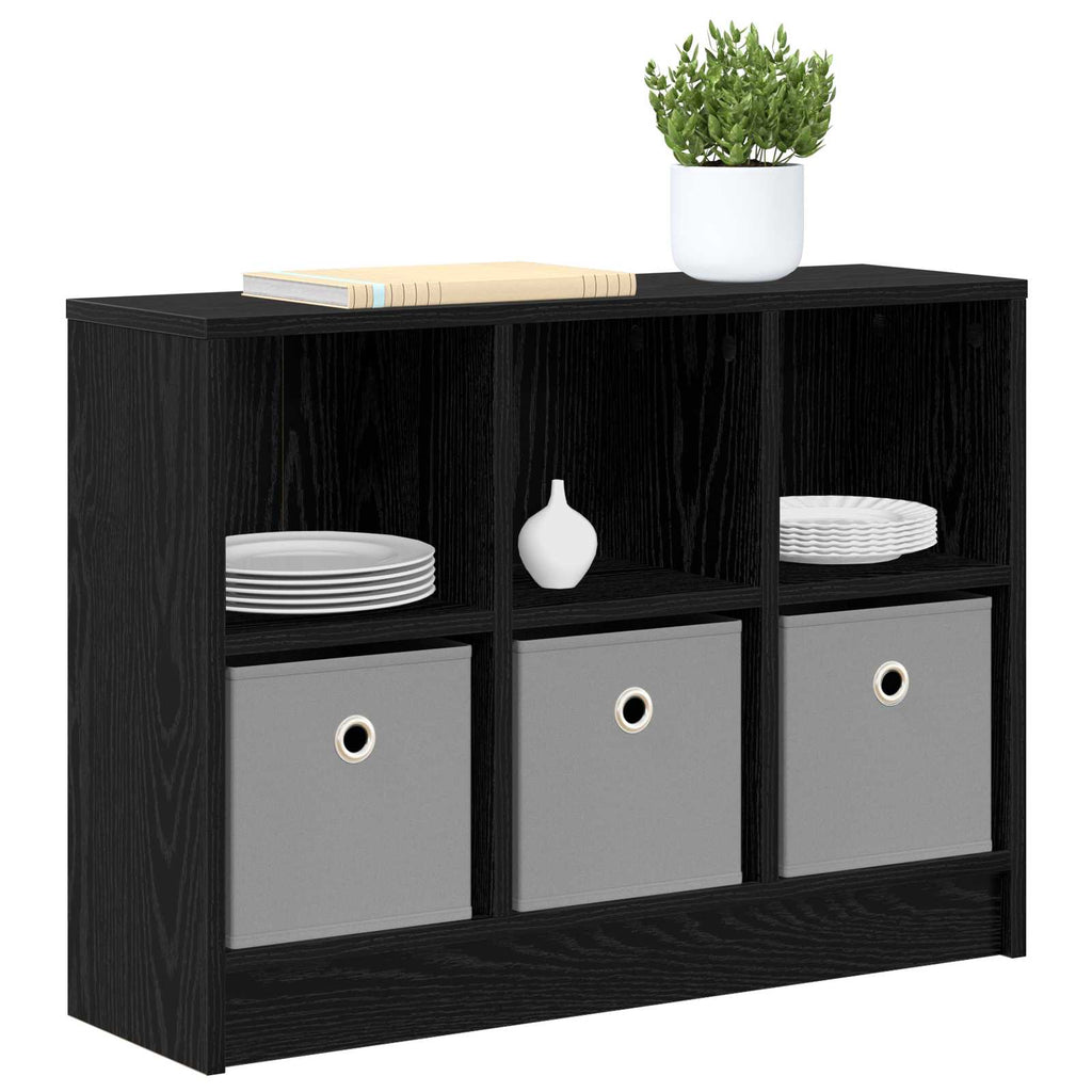 vidaXL Bufet z szufladą Czarny Dąb 73,5 x 22,5 x 53,5 cm
