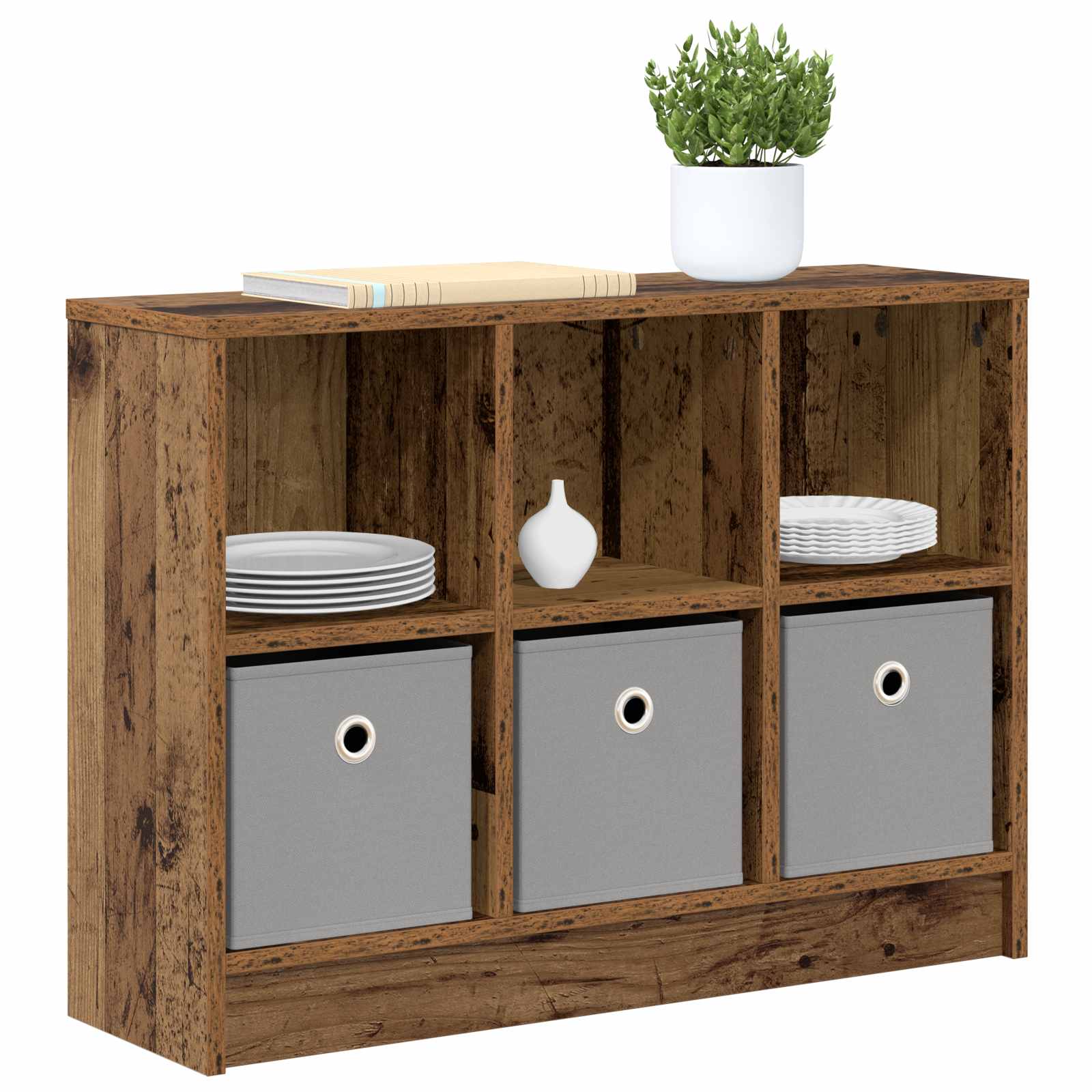vidaXL Bufet z szufladą Stare drewno 73,5 x 22,5 x 53,5 cm