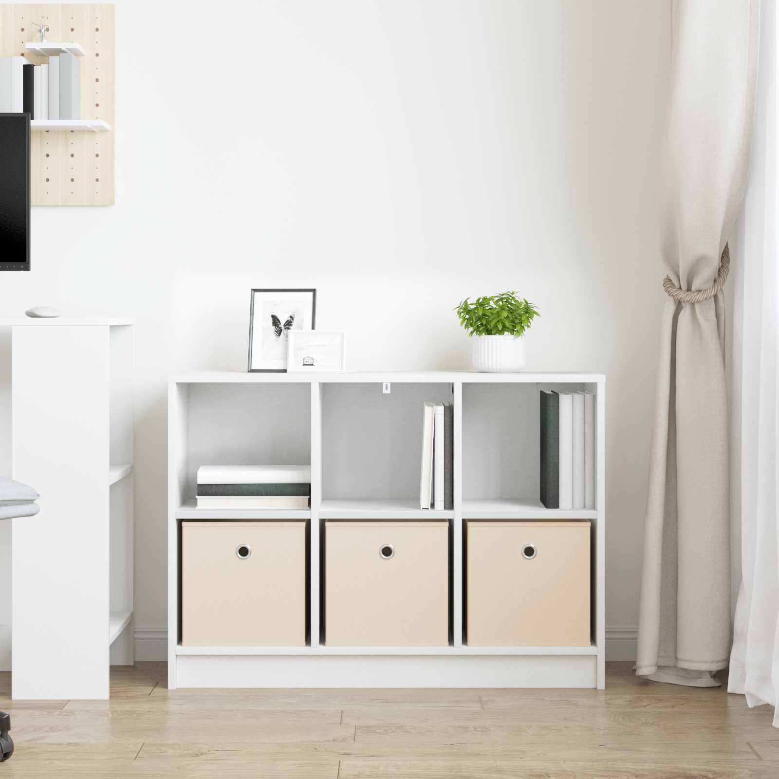 vidaXL Bufet z szufladą Biały 88,5 x 27,5 x 63,5 cm