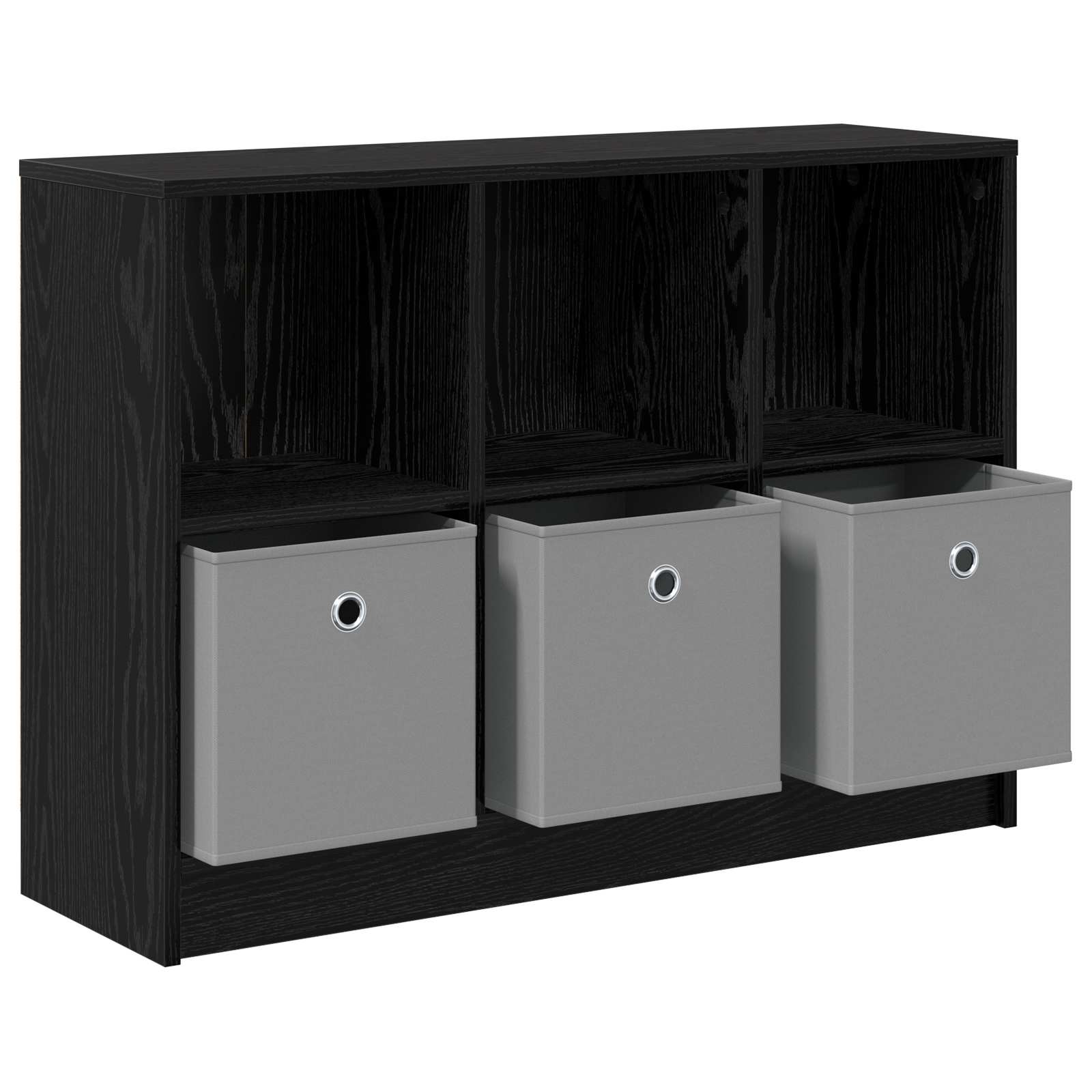 vidaXL Bufet z szufladą Czarny Dąb 88,5 x 27,5 x 63,5 cm