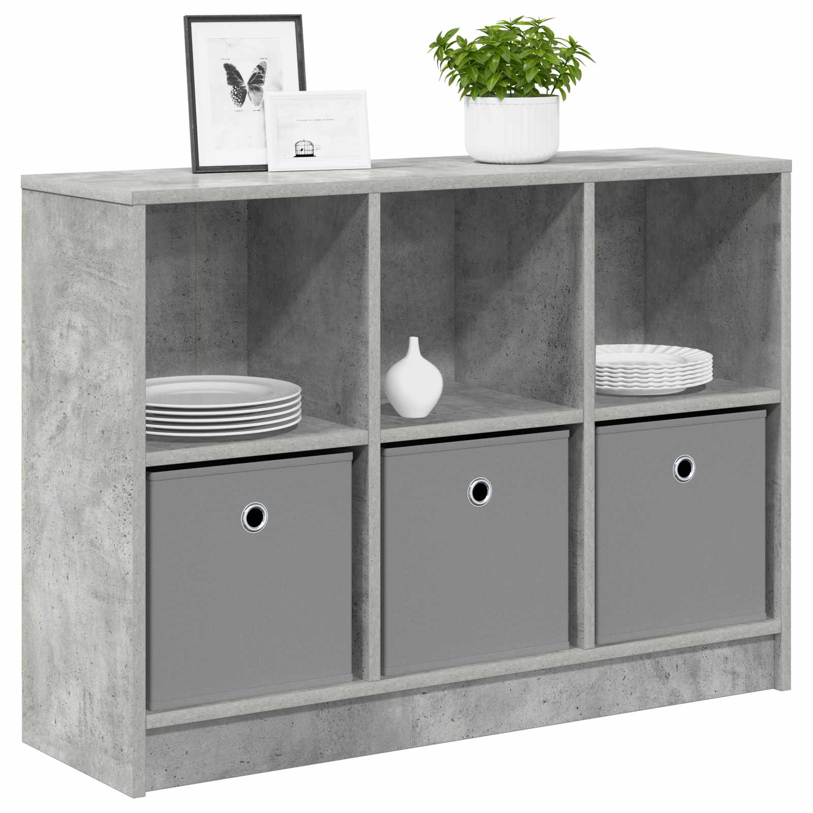 vidaXL Bufet z szufladą Betonowy szary 88,5 x 27,5 x 63,5 cm
