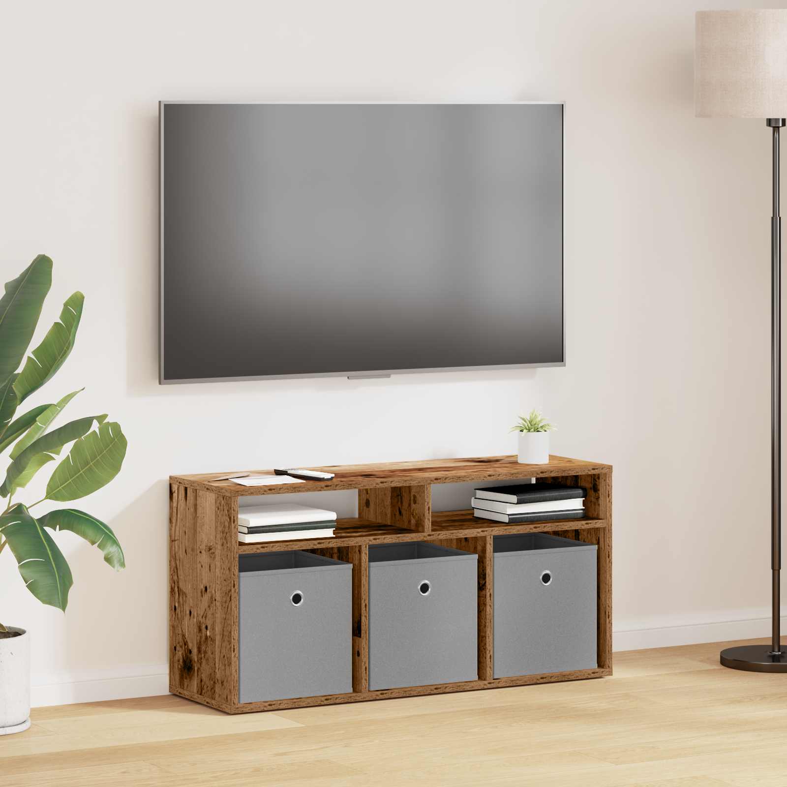 vidaXL Nisko szafka z szufladą Stare drewno 87 x 27,5 x 43 cm