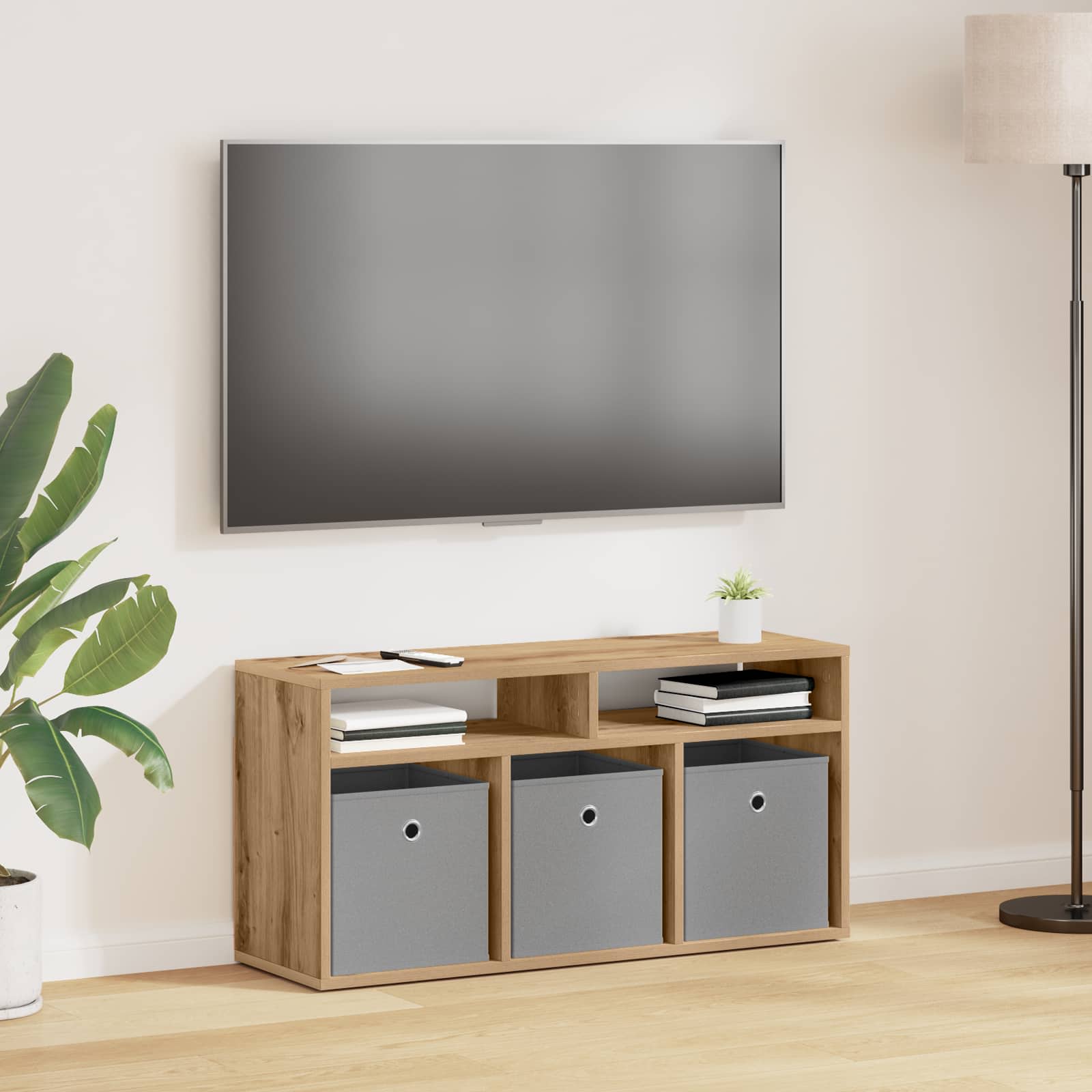 vidaXL Nisko szafka z szufladą Dąb rzemieślniczy 87 x 27,5 x 43 cm