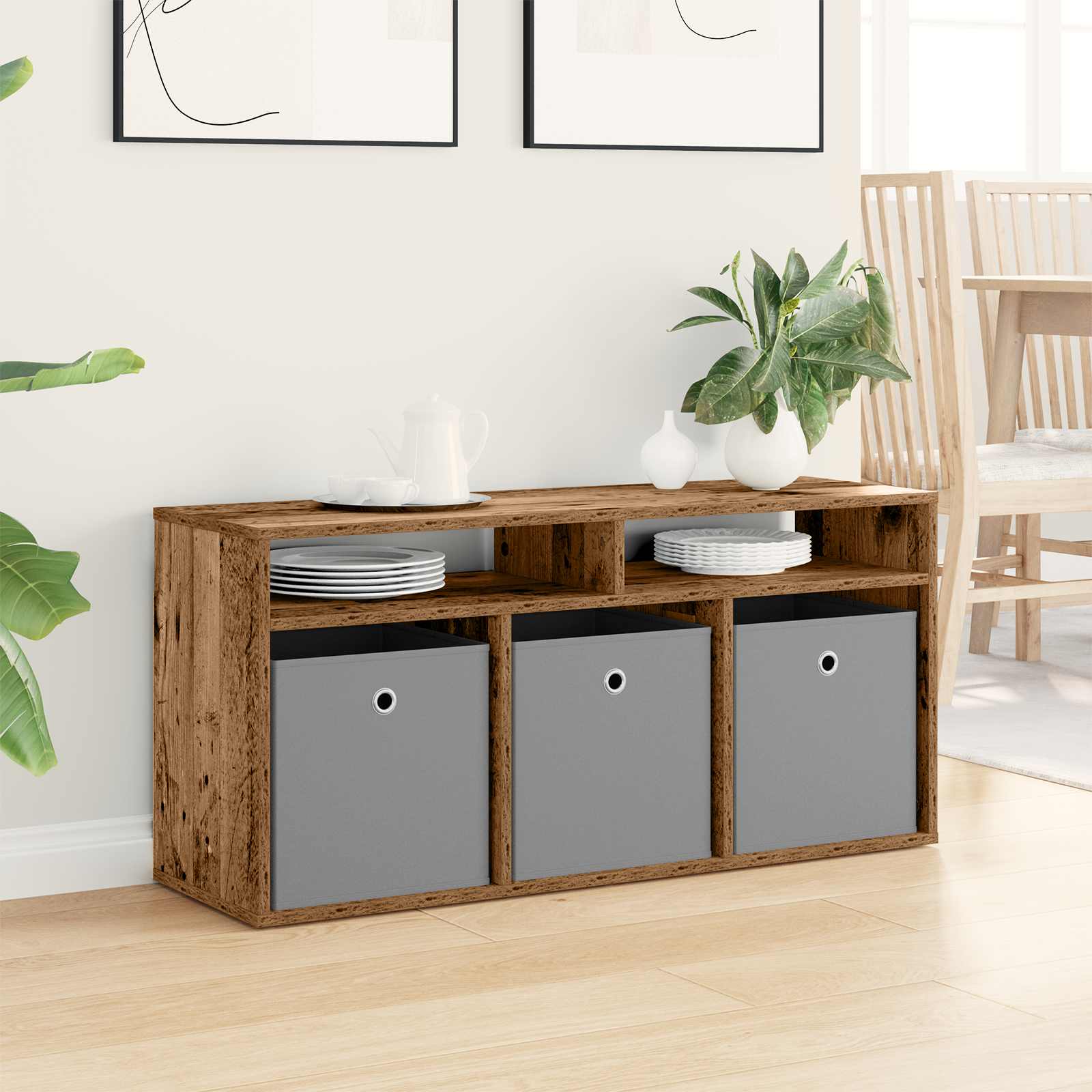 vidaXL Nisko szafka z szufladą Stare drewno 102 x 32 x 48,5 cm