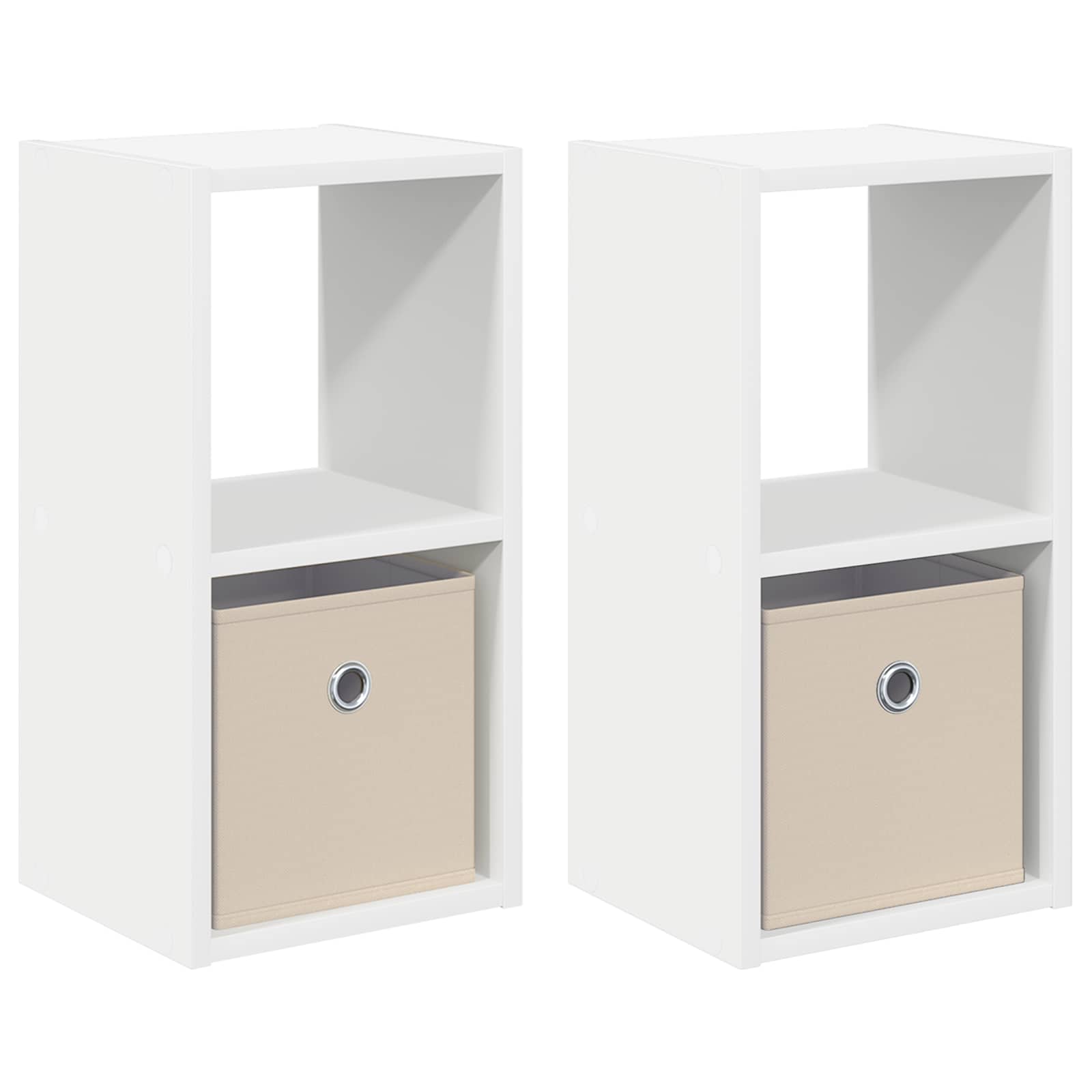 vidaXL Stolik nocny z szufladą 2 pcs Biały 25,5 x 22 x 49,5 cm