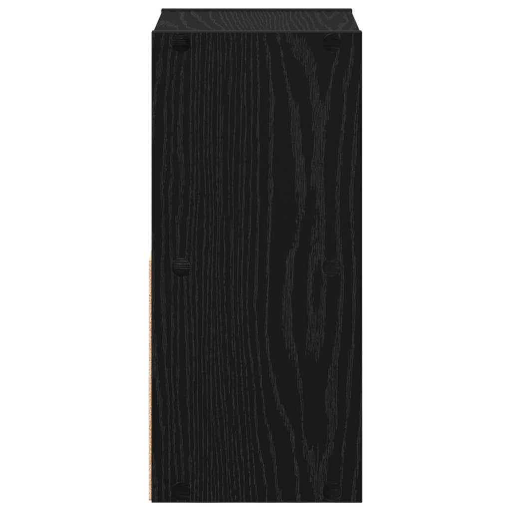 vidaXL Stolik nocny z szufladą Czarny Dąb 25,5 x 22 x 49,5 cm
