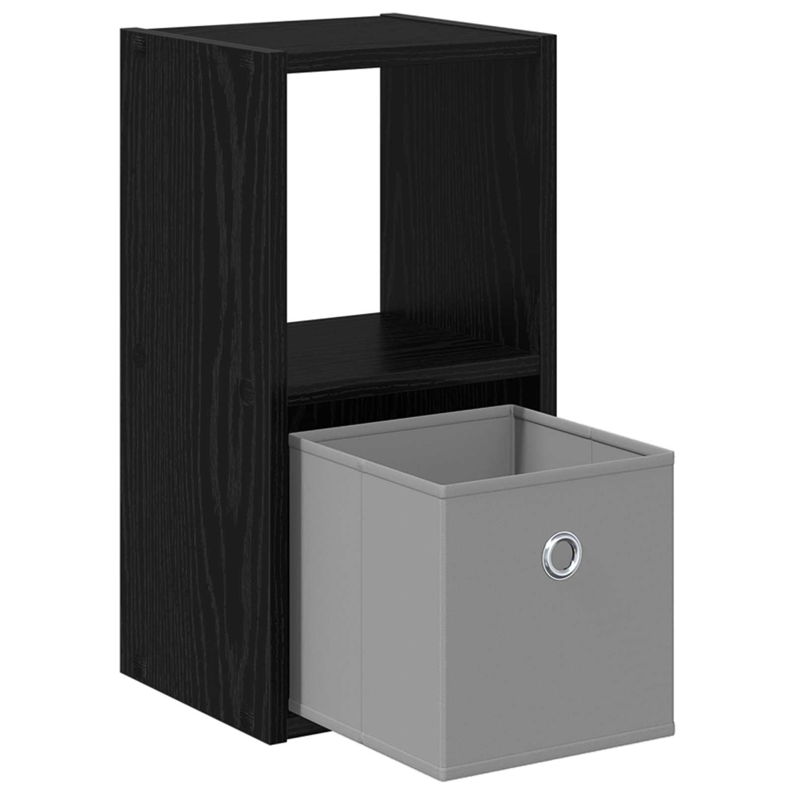 vidaXL Stolik nocny z szufladą 2 pcs Czarny Dąb 25,5 x 22 x 49,5 cm