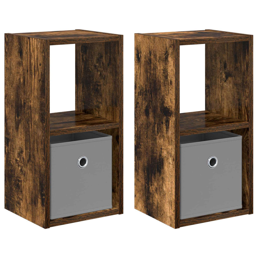 vidaXL Stolik nocny z szufladą 2 pcs Dąb wędzony 25,5 x 22 x 49,5 cm