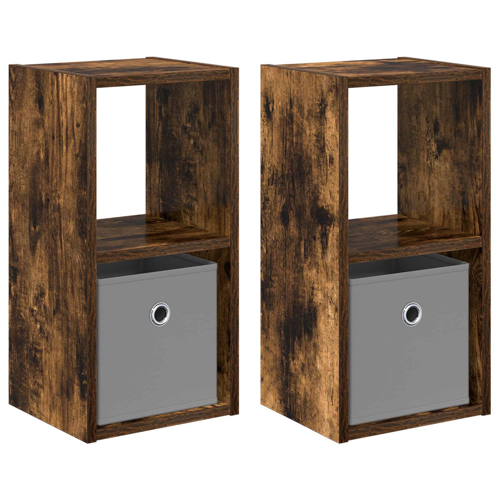 vidaXL Stolik nocny z szufladą 2 pcs Dąb wędzony 25,5 x 22 x 49,5 cm