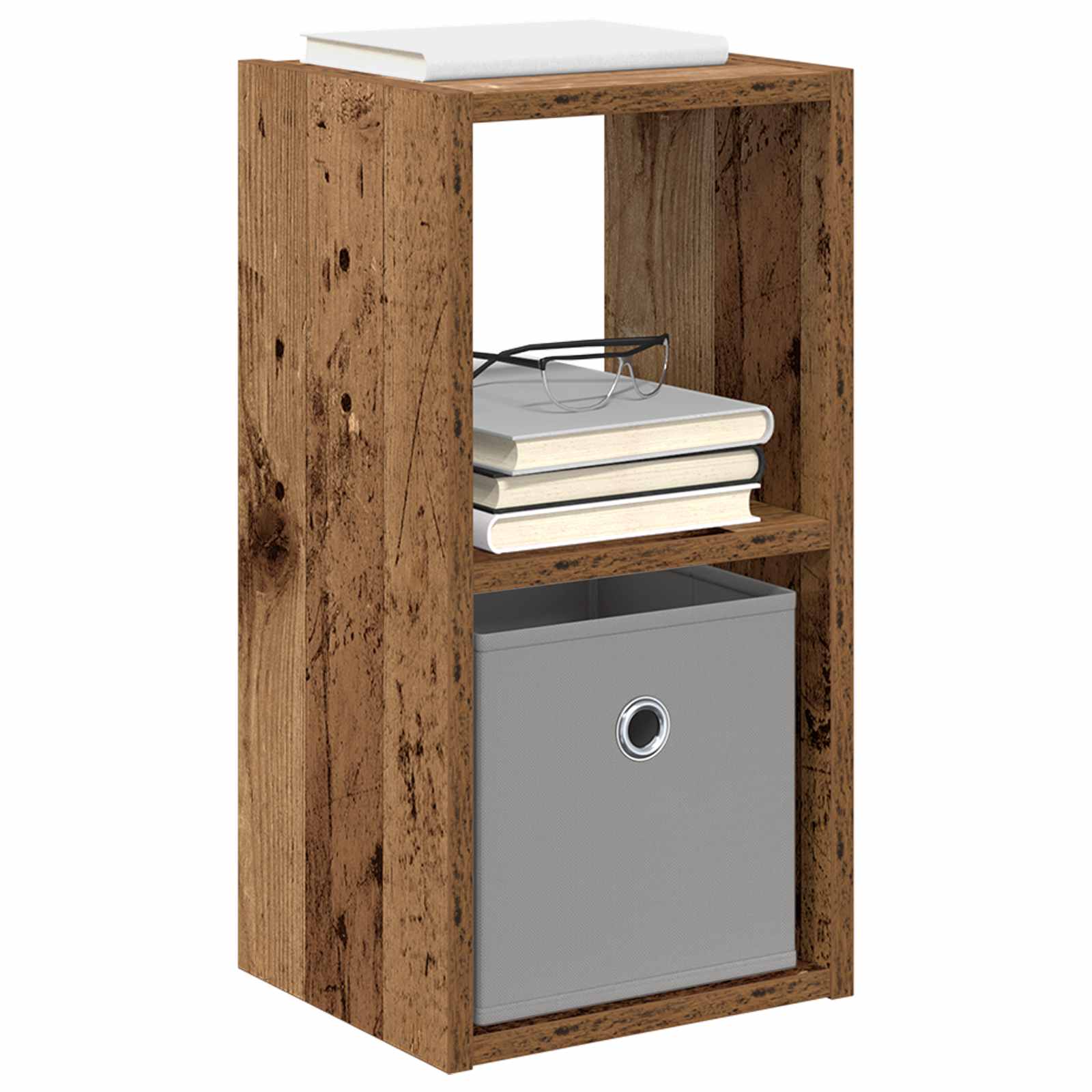 vidaXL Stolik nocny z szufladą Stare drewno 25,5 x 22 x 49,5 cm
