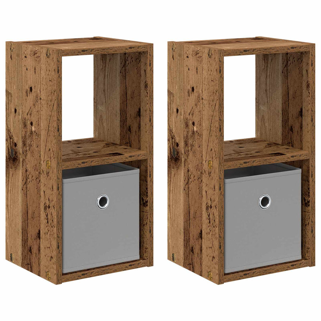 vidaXL Stolik nocny z szufladą 2 pcs Stare drewno 25,5 x 22 x 49,5 cm