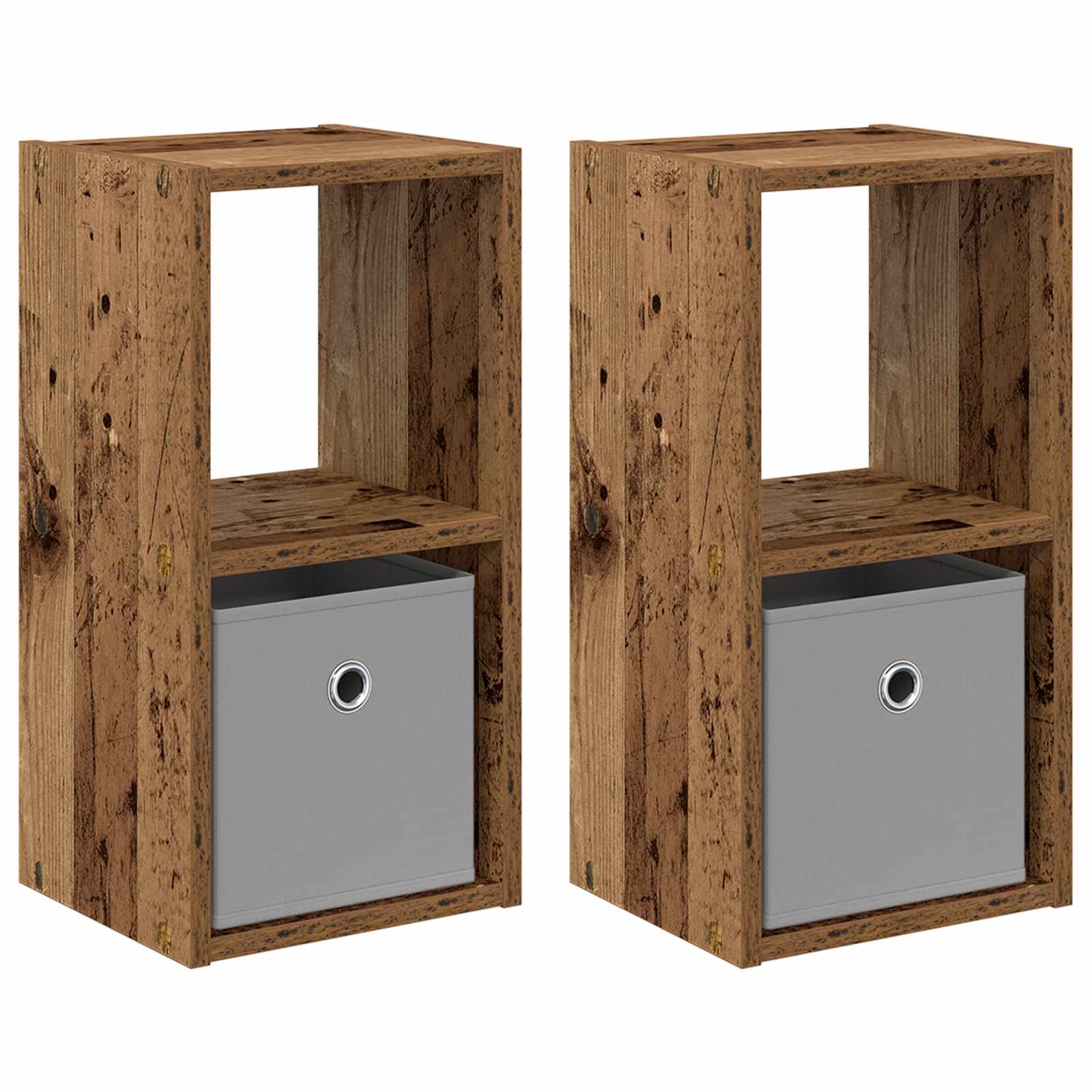 vidaXL Stolik nocny z szufladą 2 pcs Stare drewno 25,5 x 22 x 49,5 cm
